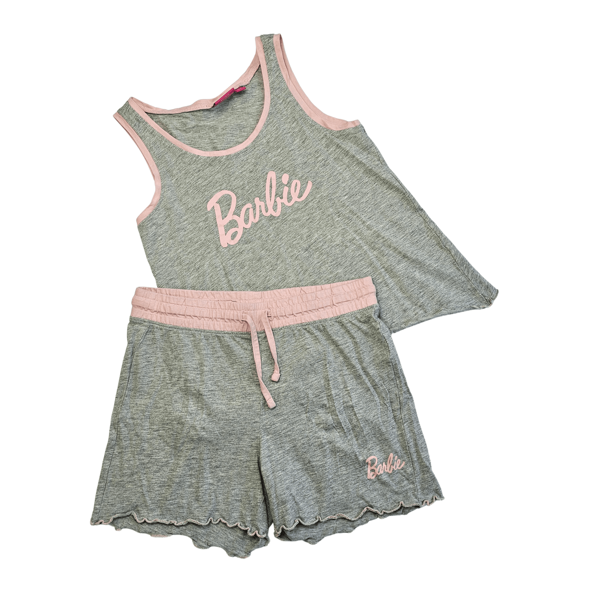Veshje Gjumi Kostum Ngjyre Gri me Dizajn Roze Barbie S.Hand/Sleeping Clothes