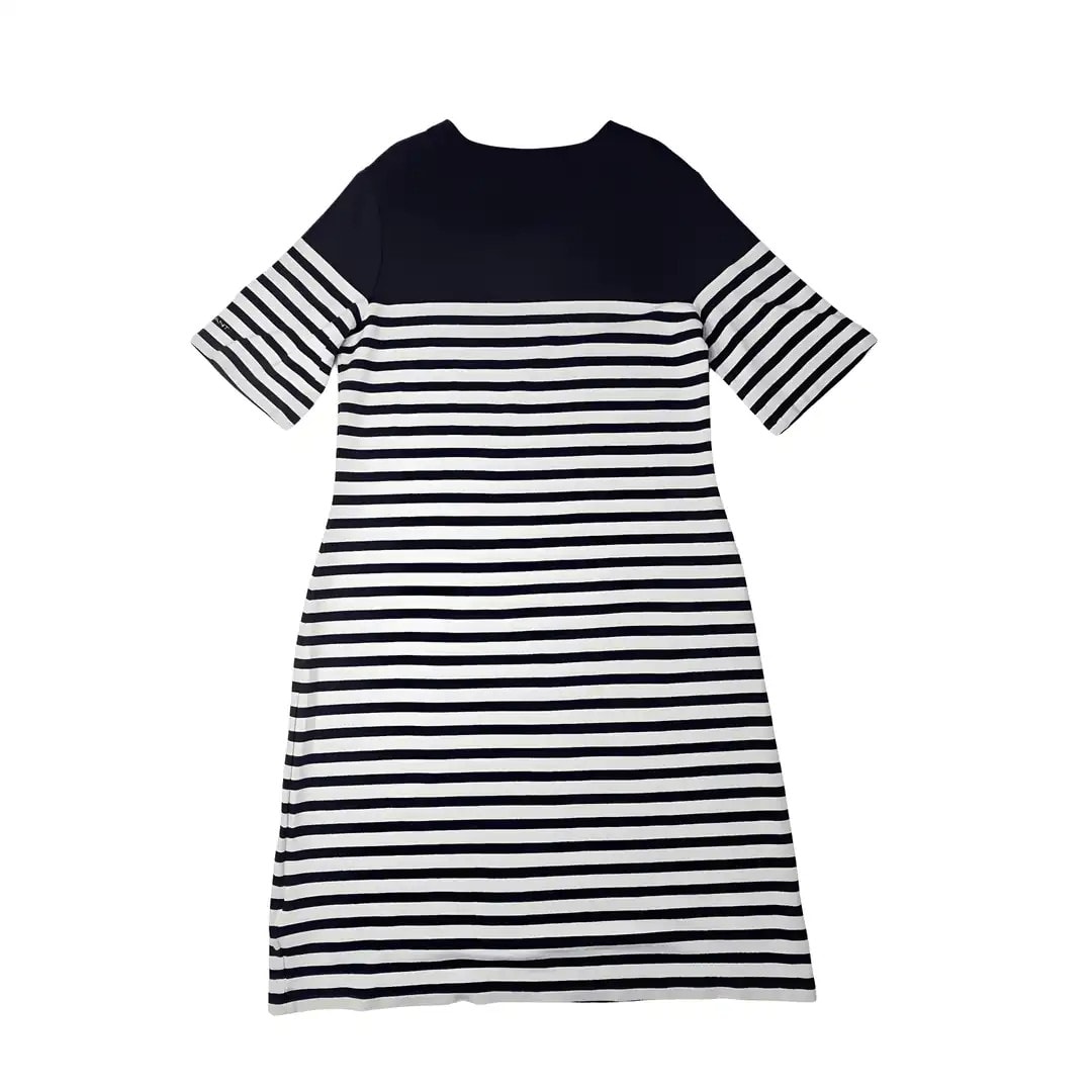 Fustan Femrash Gant Ngjyre Blu i Erret me Vija te Bardha S.Hand Women Dress