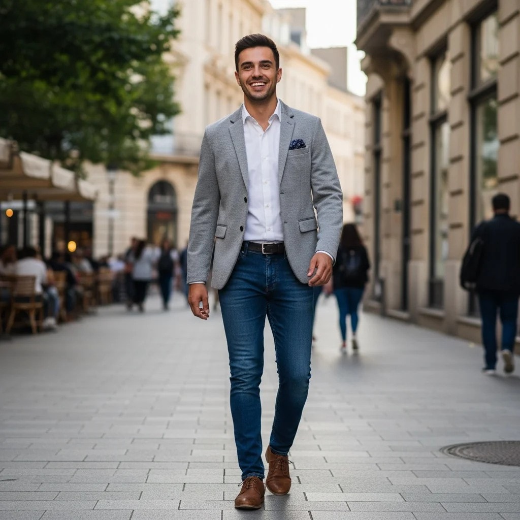 Xhakete Klasike Meshkujsh Ngjyre Gri S.Hand Classic Gray Jacket