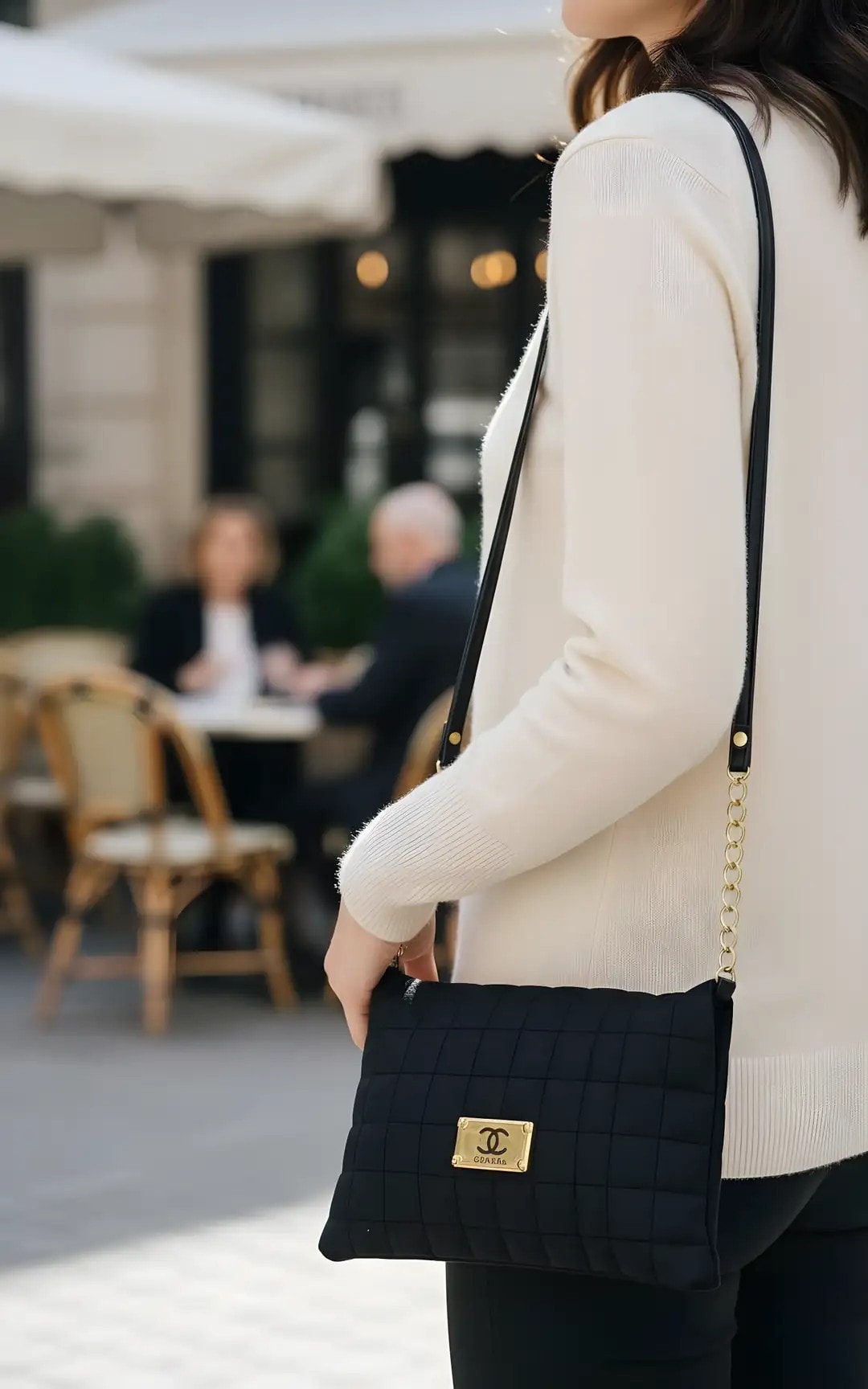 Cante Chanel Ngjyre e Zeze me Detaje Gold S.Hand