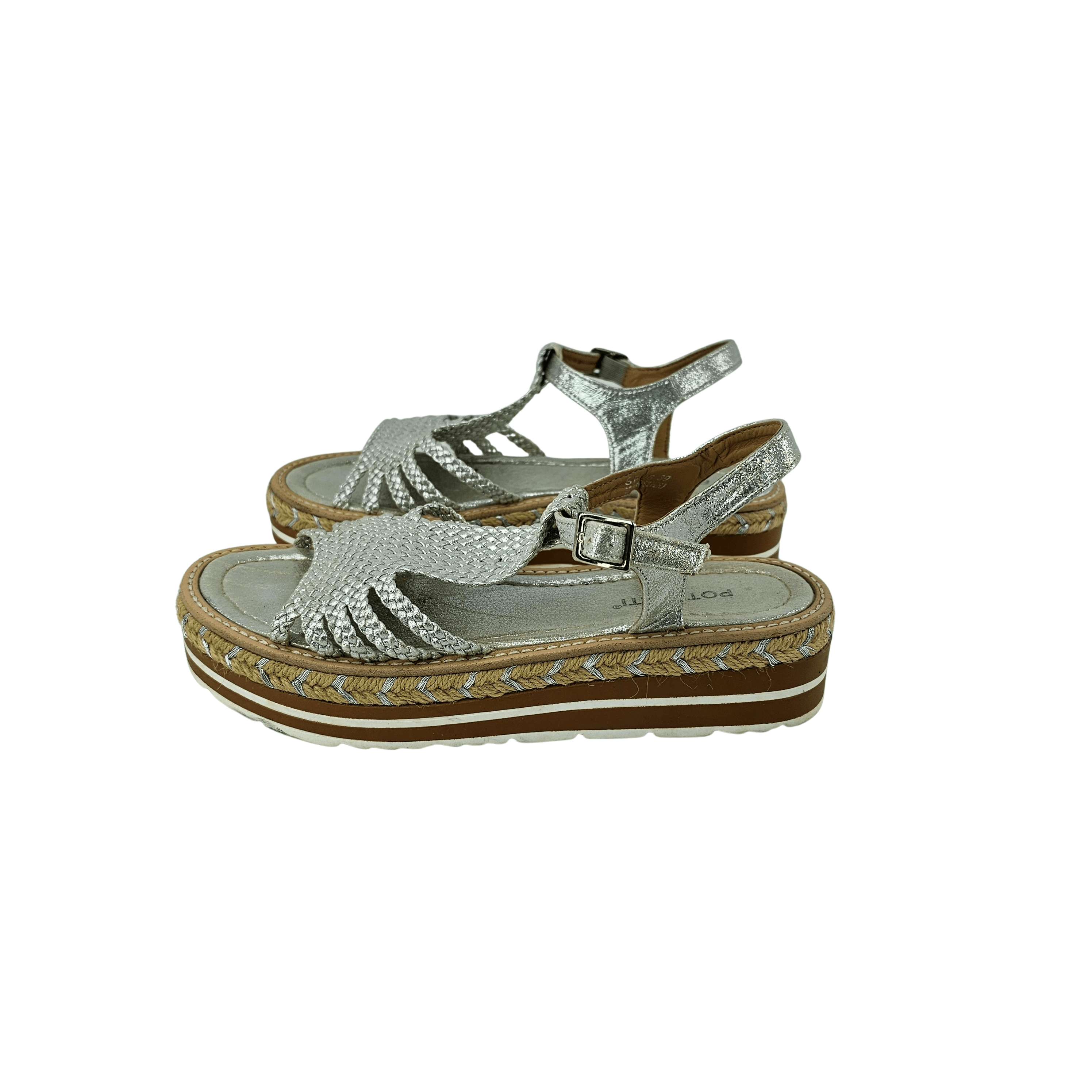 Sandale Femrash Ngjyre Gri e Hapur me Shkelqim dhe Detaje Kashte S.Hand Womens Sandals