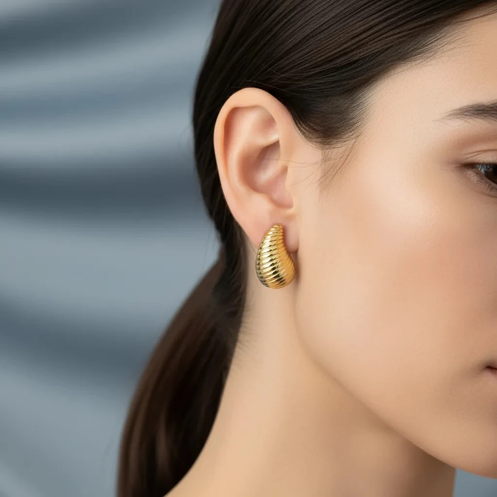 Vathe Femrash Çeliku M21 Stainless Steel Ngjyre Gold Women Earrings