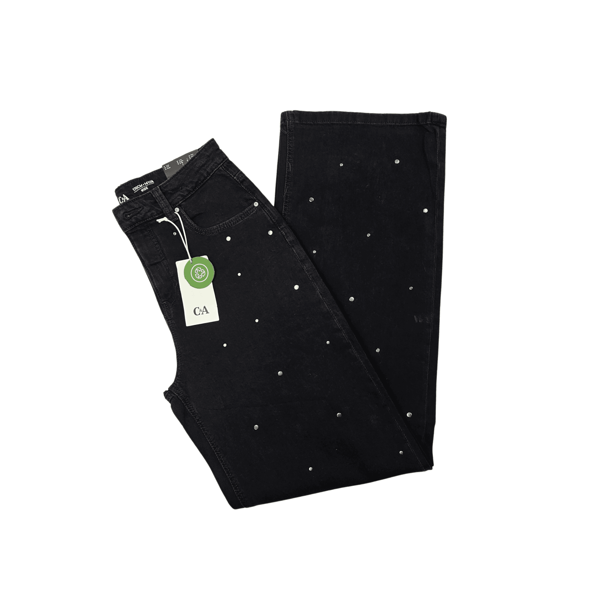 Pantallona Xhins C&A Ngjyre te Zeza me Dizajn Silver Outlet/Jeans