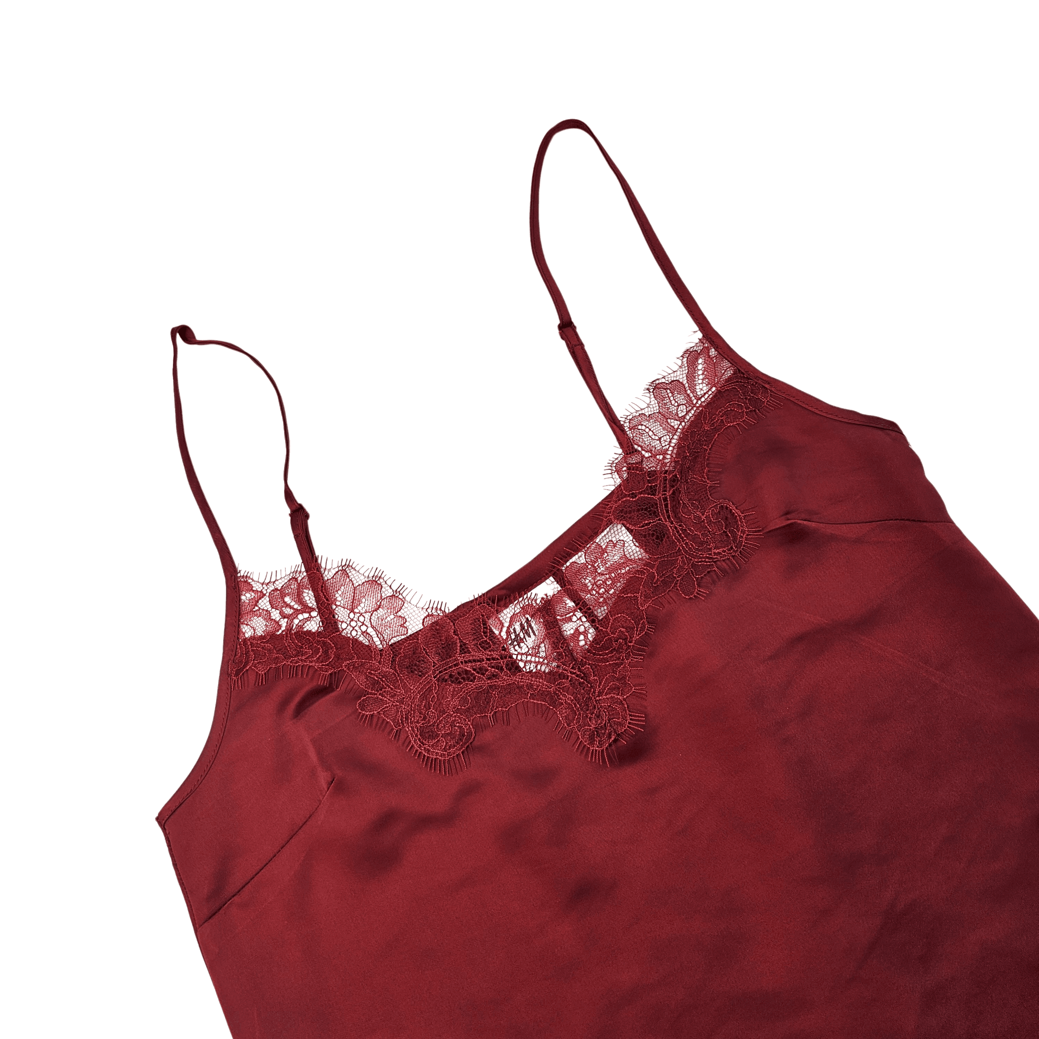 Veshje Gjumi Kanatjere H&M Saten Ngjyre e Kuqe me Dantelle S.Hand/Sleeping Clothes
