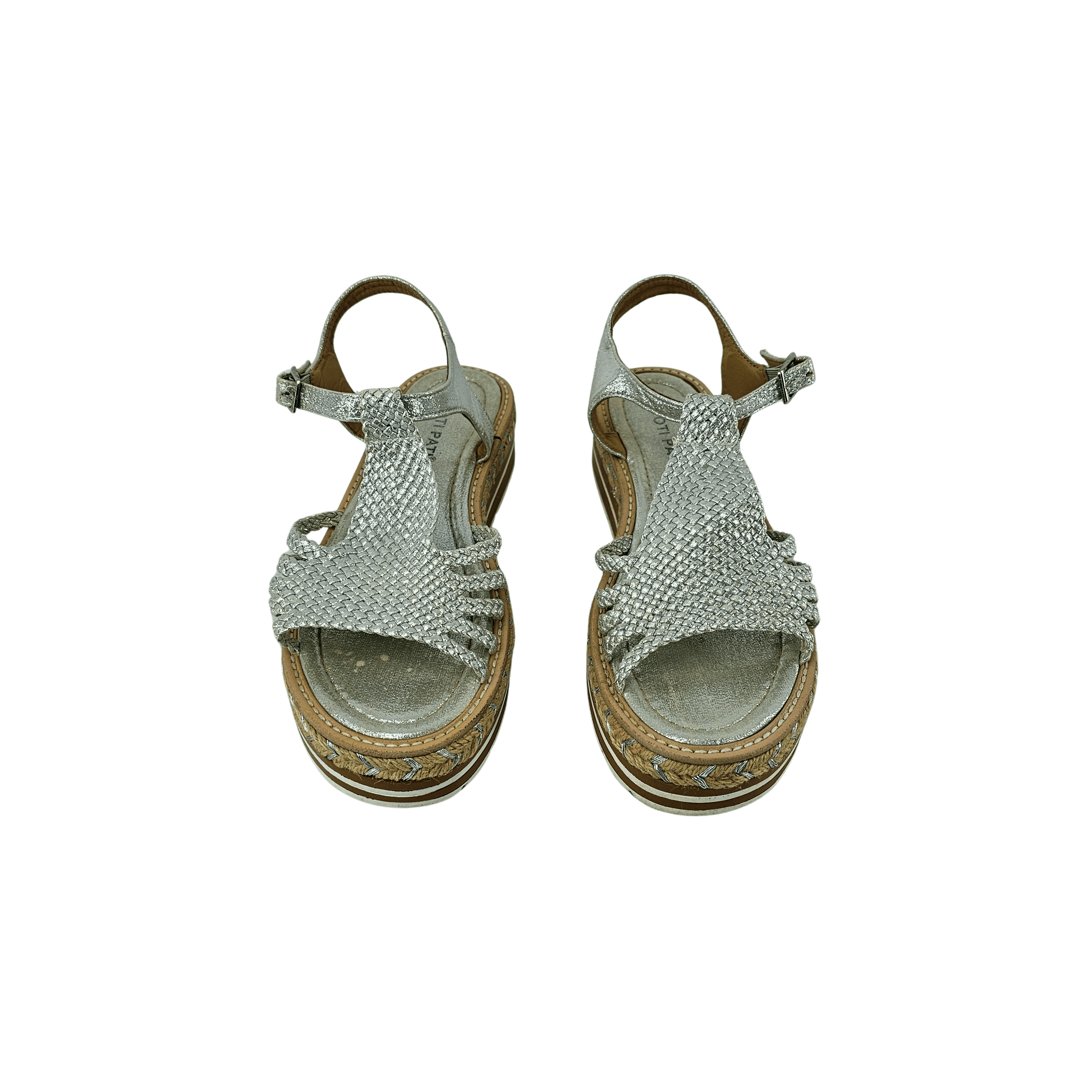 Sandale Femrash Ngjyre Gri e Hapur me Shkelqim dhe Detaje Kashte S.Hand Womens Sandals