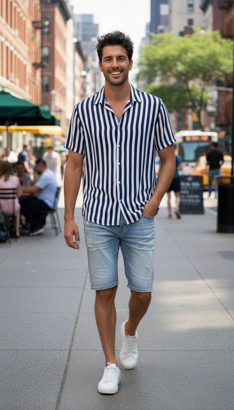 Kemishe Meshkujsh Zara Dizajn me Vija Ngjyre Blu te Erreta S.Hand