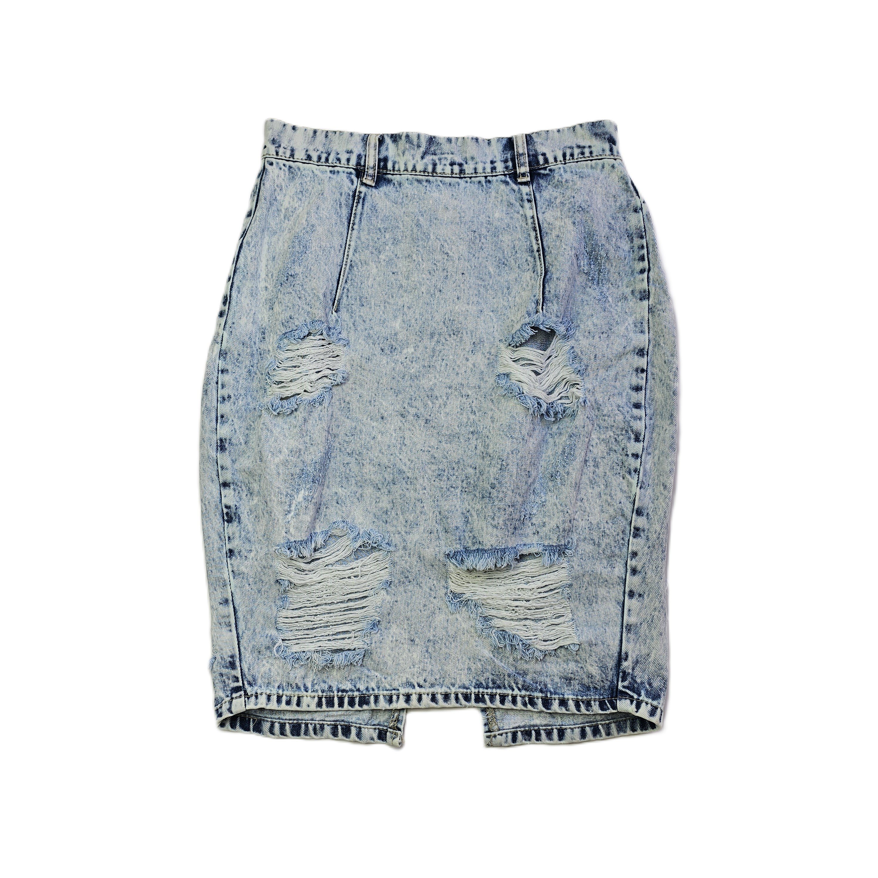Fund Xhins Femrash me Detaj te Grisurash S.Hand/Denim Skirt