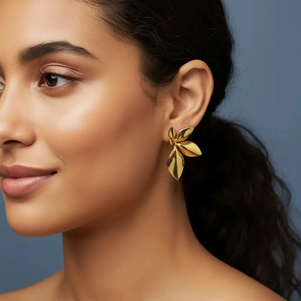 Vathe Femrash Çeliku Stainless Steel Ngjyre Gold Women Earrings