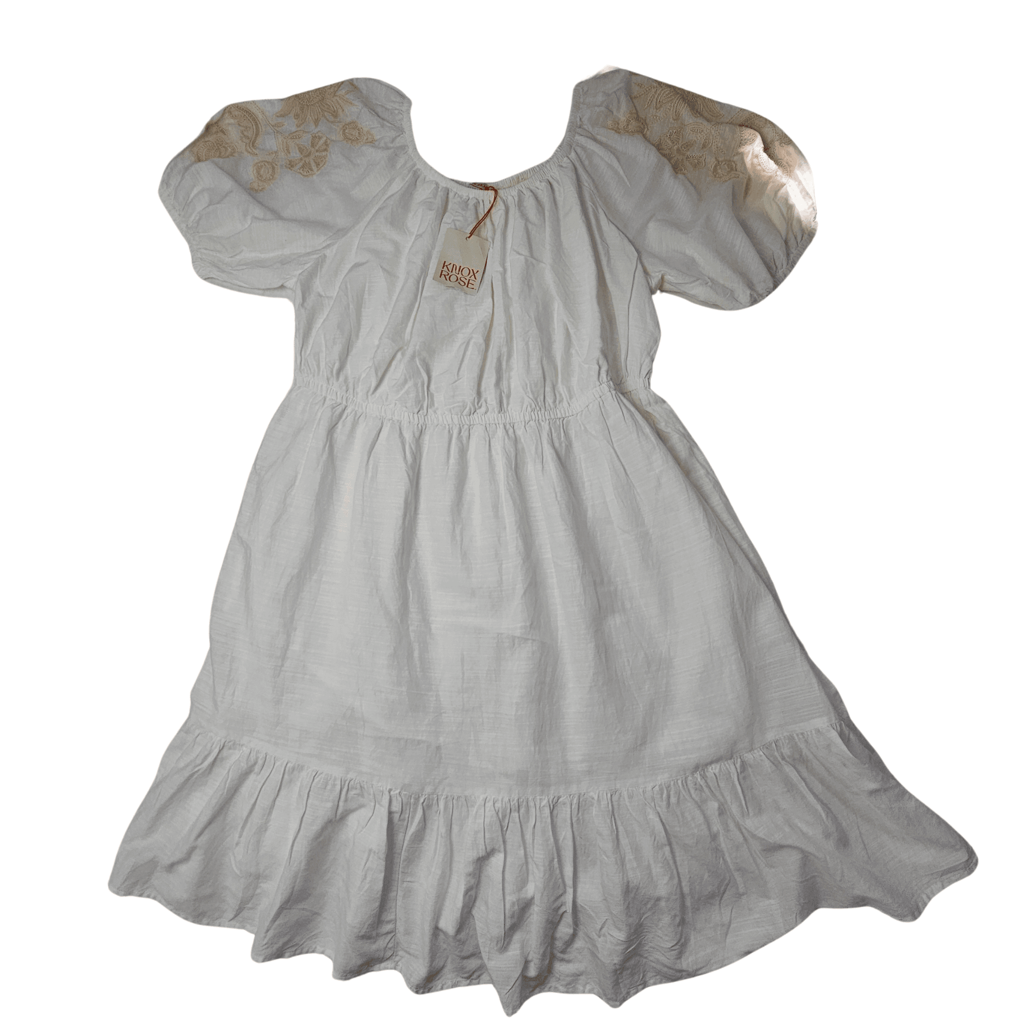 Fustan Femrash Knox Rose Ngjyre i Bardhe me Dantelle tek Krahet Outlet/Drees