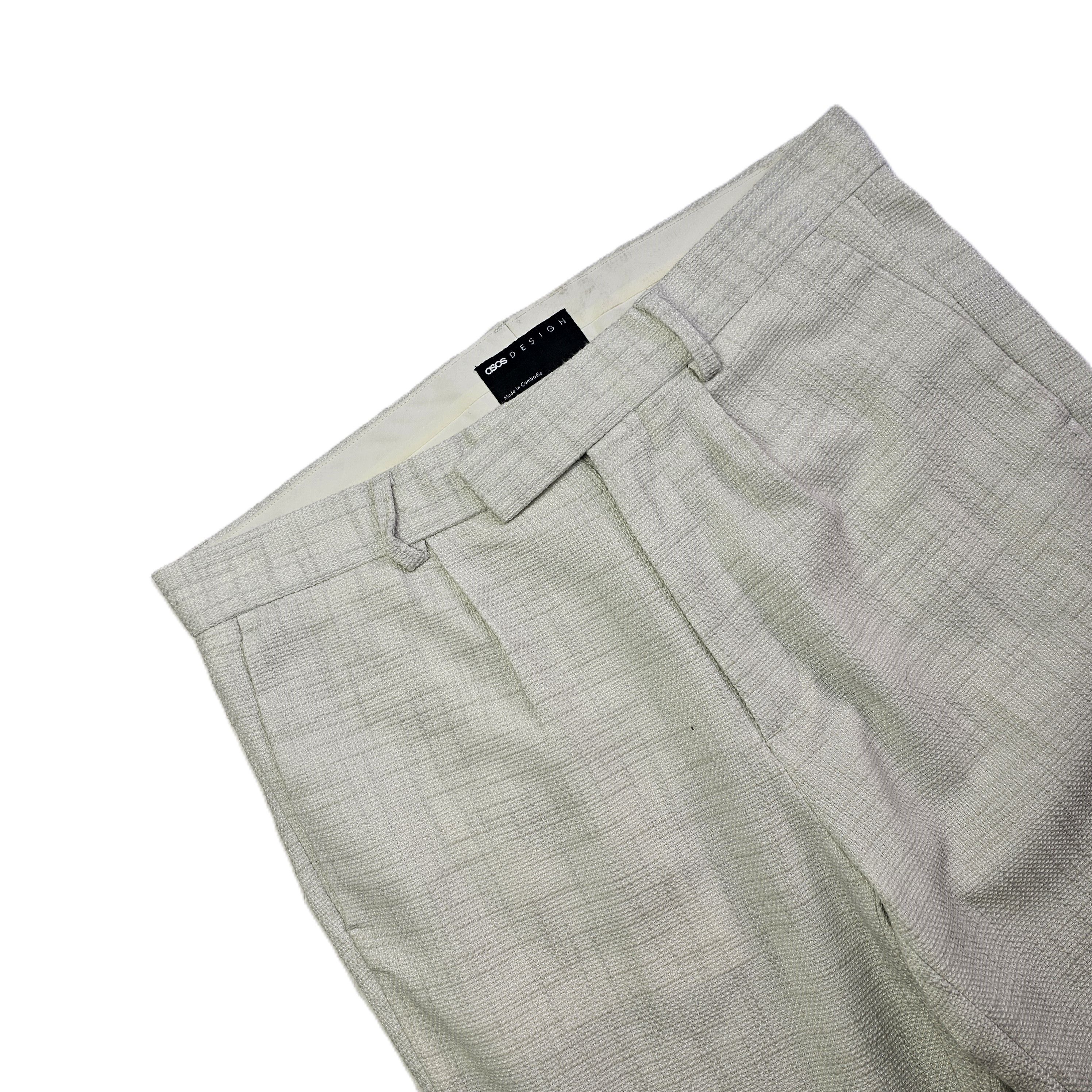 Pantallona Klasike Meshkujsh Asos Ngjyre te Bardha S.Hand/White Classic Pants