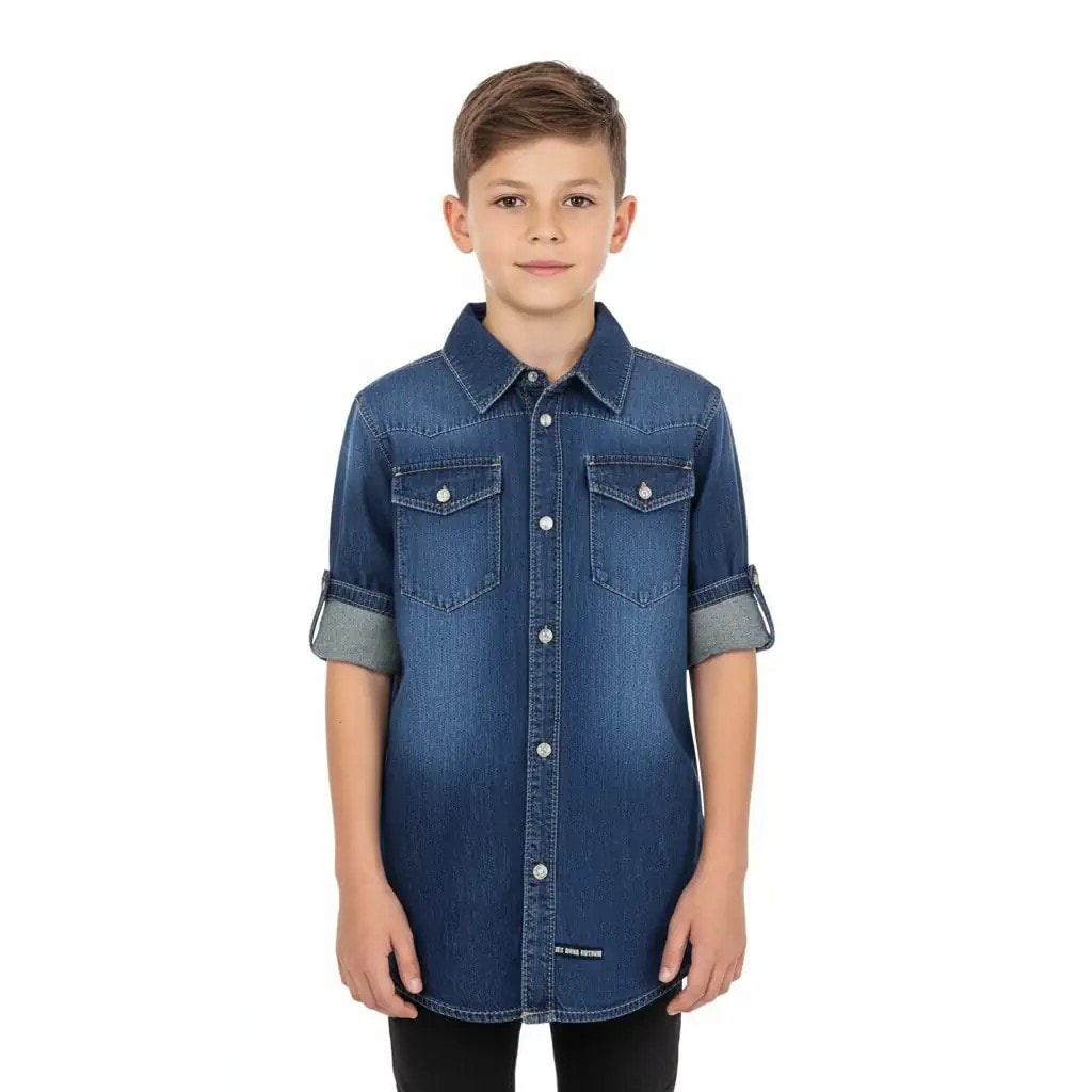 Kemishe Femijesh Xhins Ngjyre Blu S.Hand