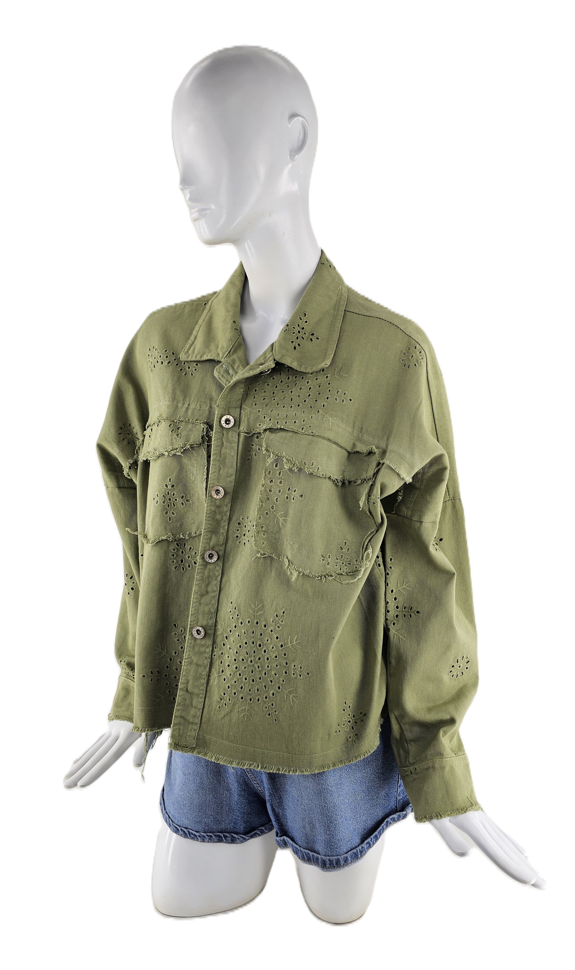 Xhakete Xhins Femrash Ngjyre Ulliri Outlet/Denim Jacket