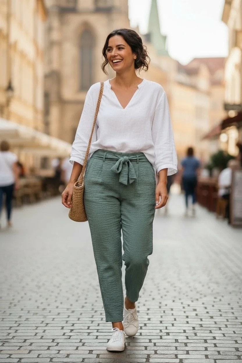 Pantallona Mango Lino Mente