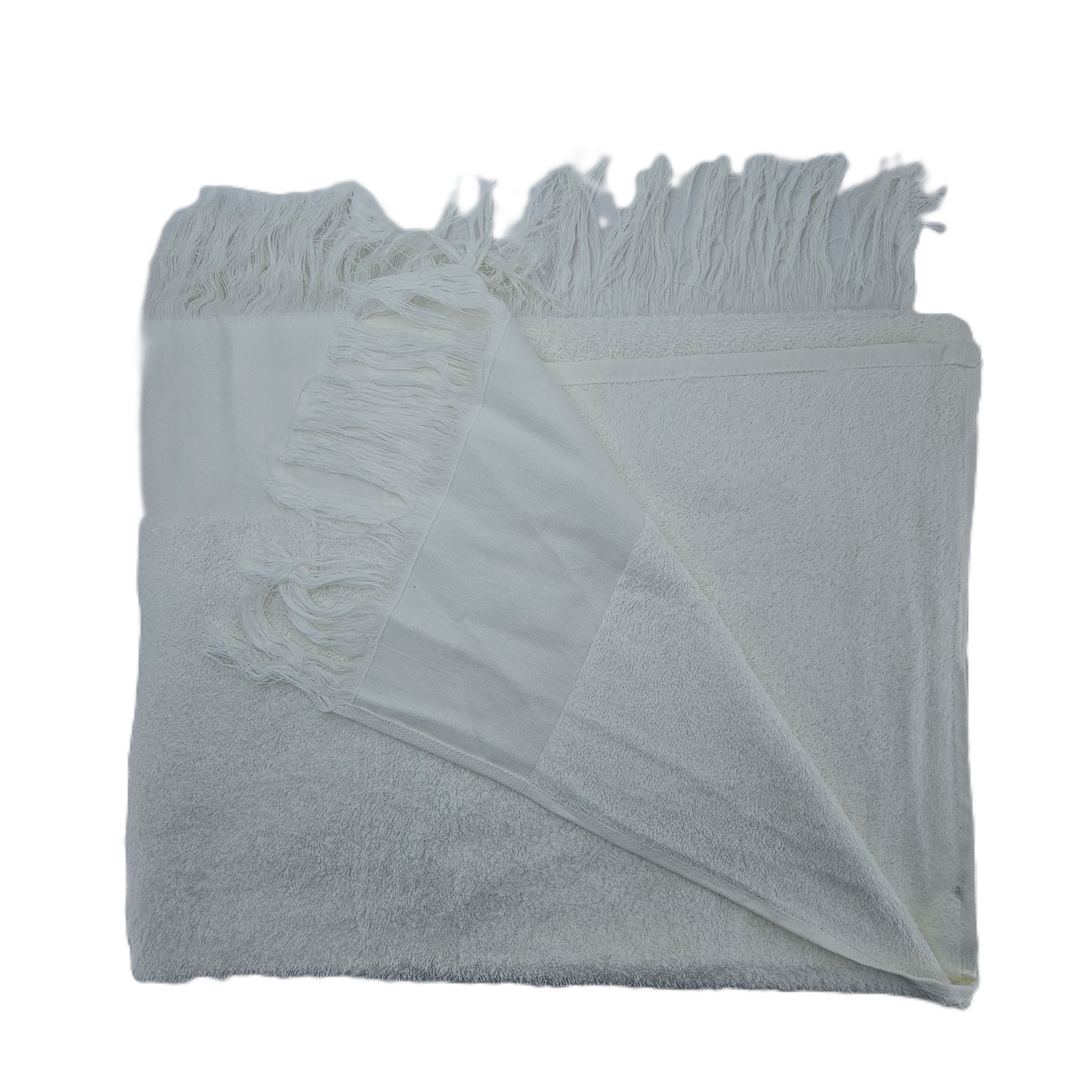 Peshqir Banje Trupi I Bardhe Me Dizajn Me Fije Anash 1 Cope  100x150 cm 760 gr 