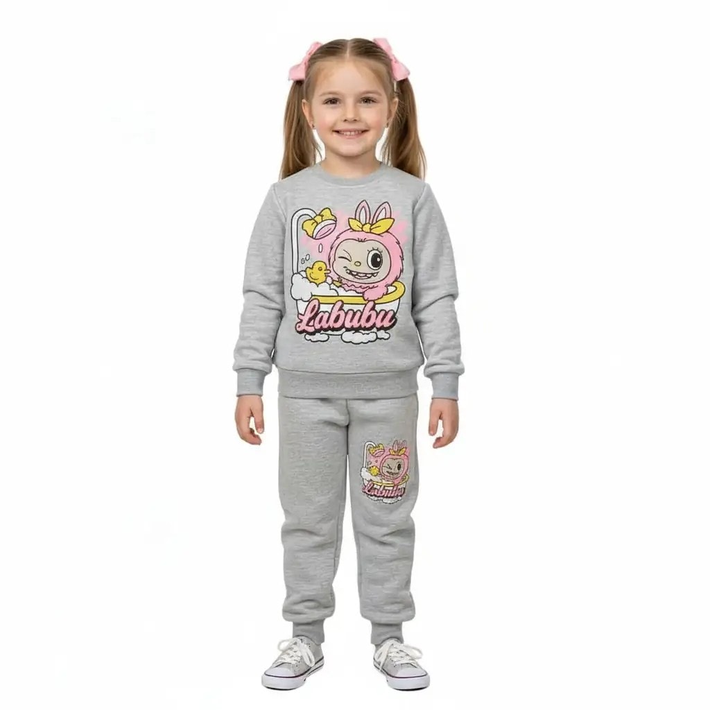 Kostum Femijesh CMK Kos Ngjyre Gri me Labubu Ngjyre Roze Outlet Children Costume