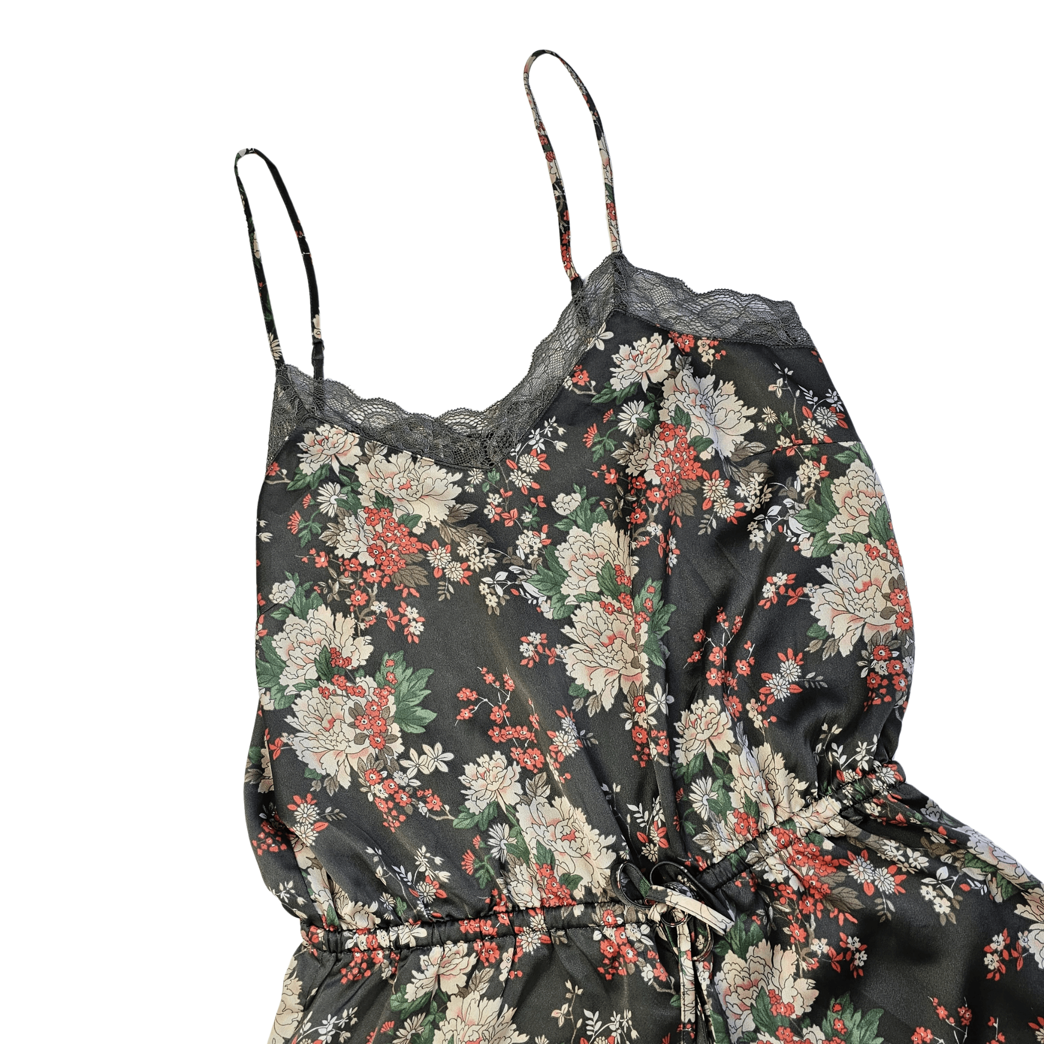 Veshje Gjumi Jumpsuit Ngjyre Gri me Dizajn Lule S.Hand/Sleeping Clothes 