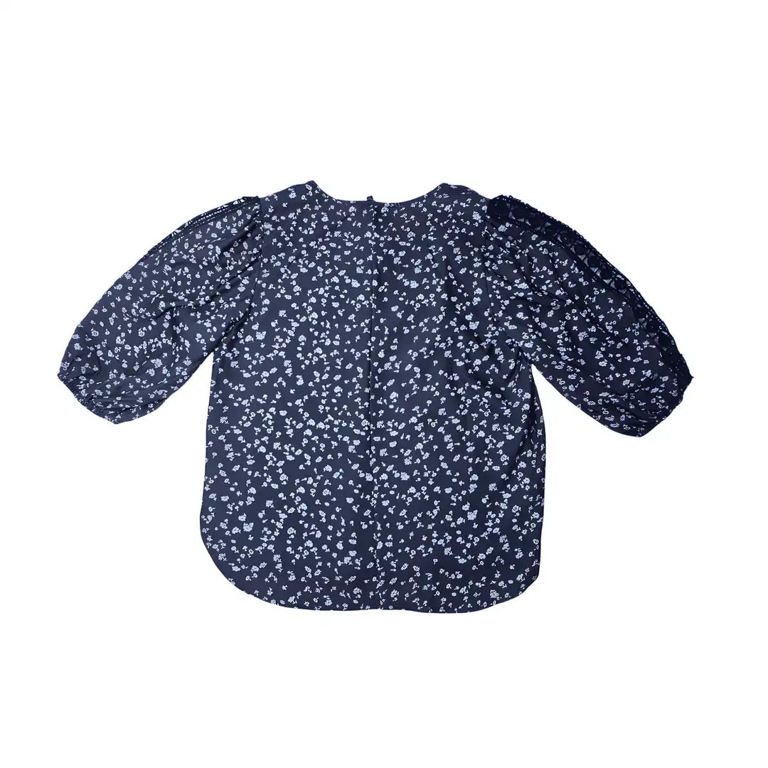 Bluze Femrash Ngjyre Blu e Erret me Lule Outlet  Womens Blouse