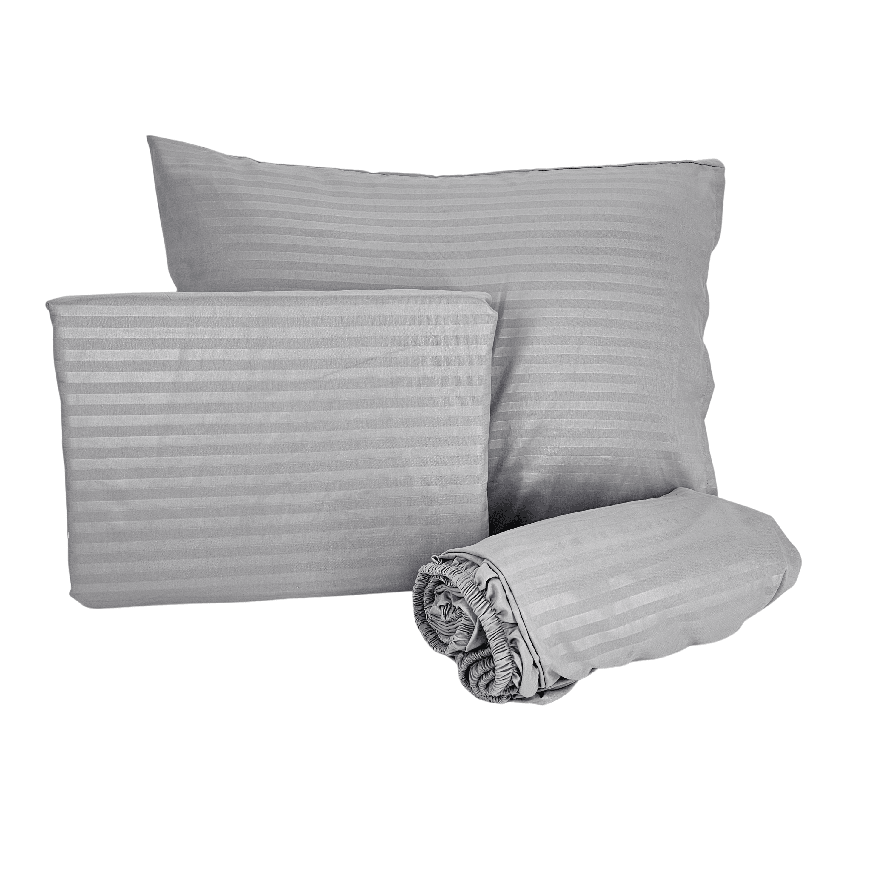 Set Carcafi Ngjyre Gri me Vija Tek 100x200cm Single Bed Sheet Set