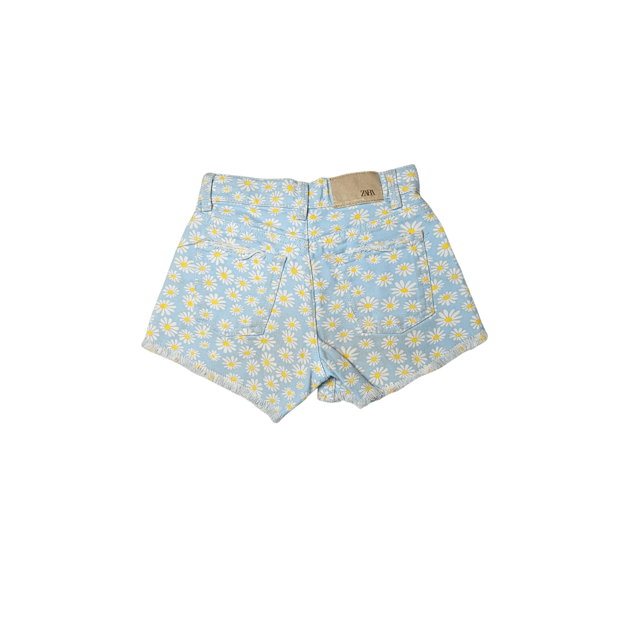 Pantallona te Shkurtra Femijesh Zara Ngjyre Mente me Lule te Bardha S.Hand