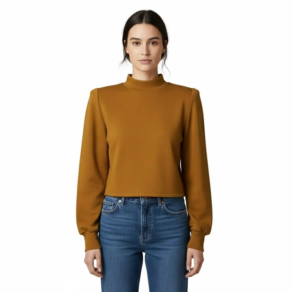 Bluze Femrash Bershka Ngjyre Mustarde Outlet Women Blouse