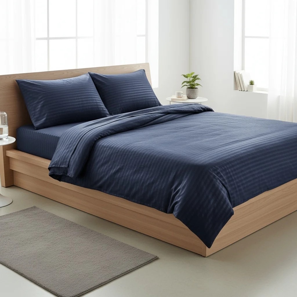 Set Zarf Jorgani Dopio Ngjyre Blu i Erret Outlet Double Bed Cover Set