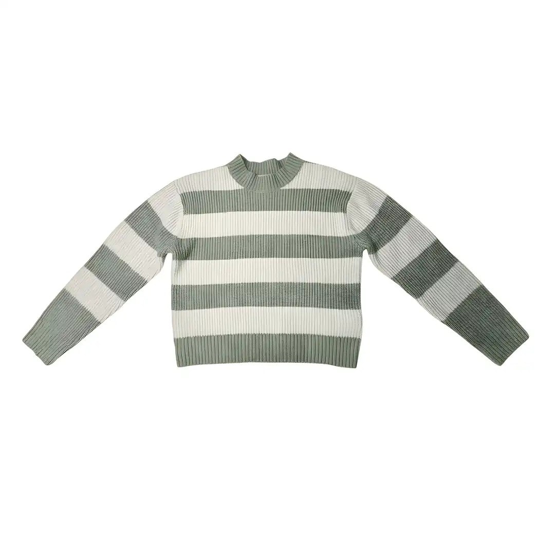 Pulover Femrash H&M Ngjyre Gri e Hapur me Vija Mente S.Hand Womens Sweater