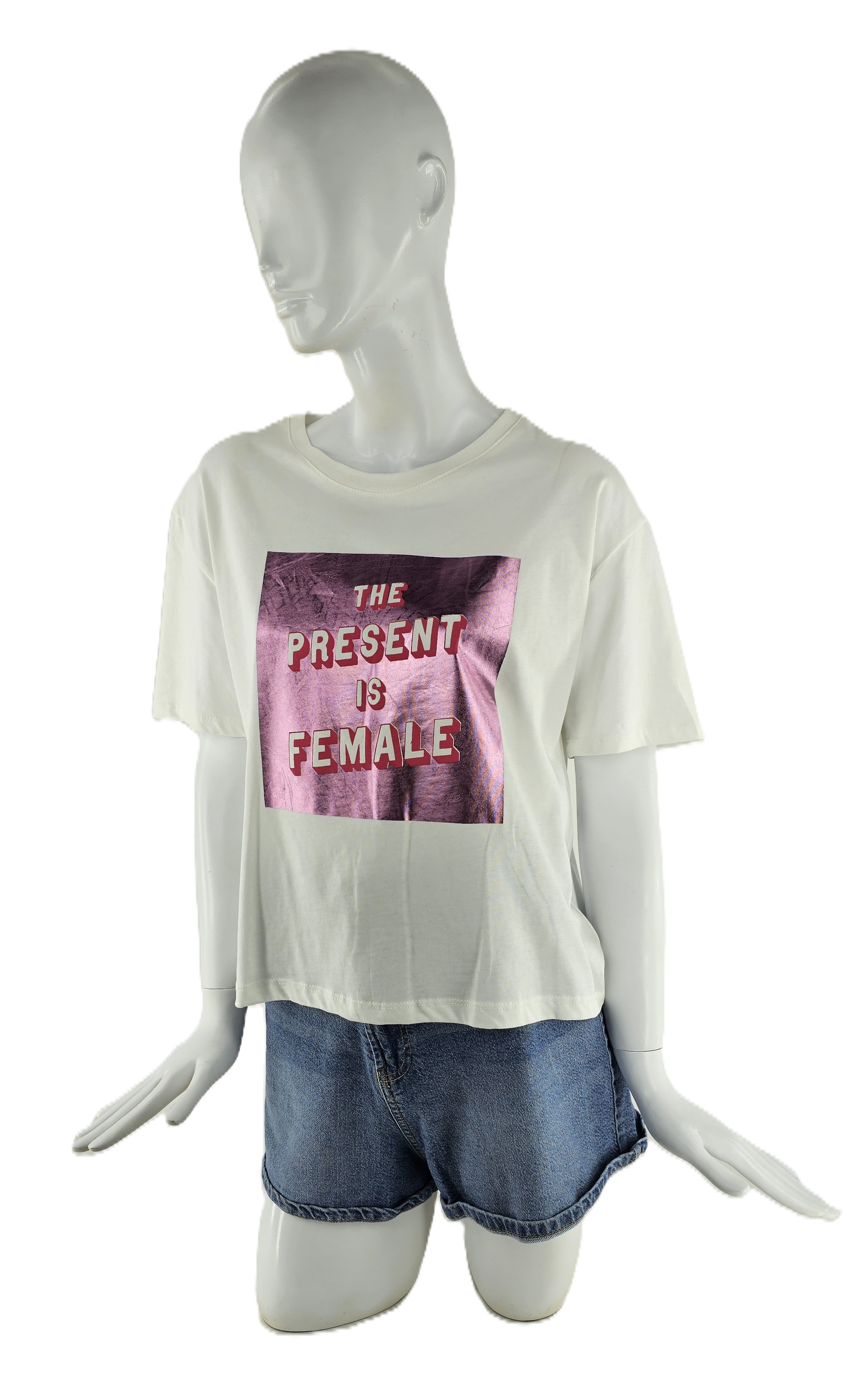 Bluze Femrash Ngjyre e Bardhe me Dizajn Roze Outlet/Shirt