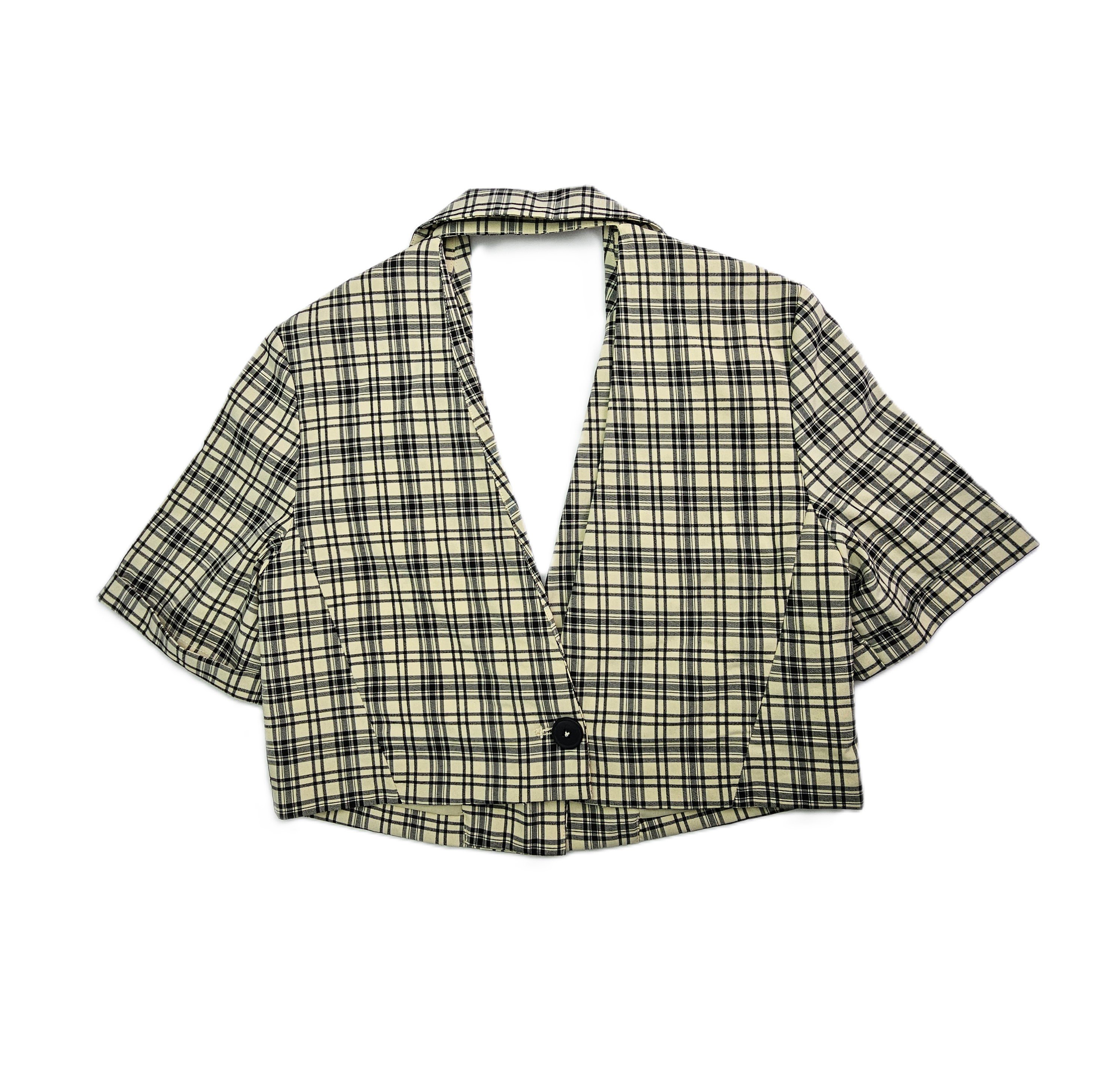 Xhakete Klasike Femrash Ngjyre Bezhe me Kuadrate Outlet/Classic Jacket