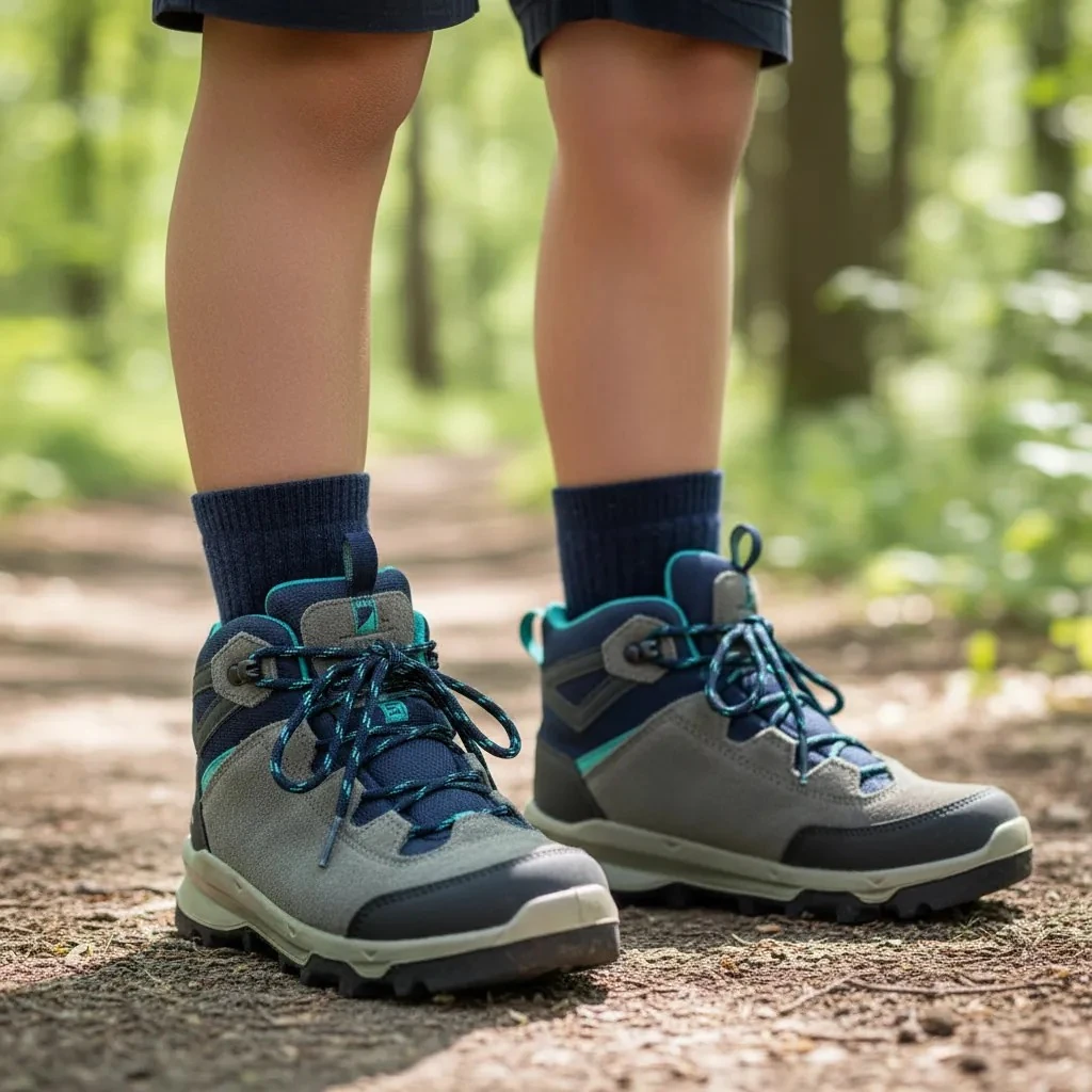 Kepuce Femijesh Waterproof Ngjyre Gri me Dizajn Mente dhe Blu S.Hand Children's Shoes