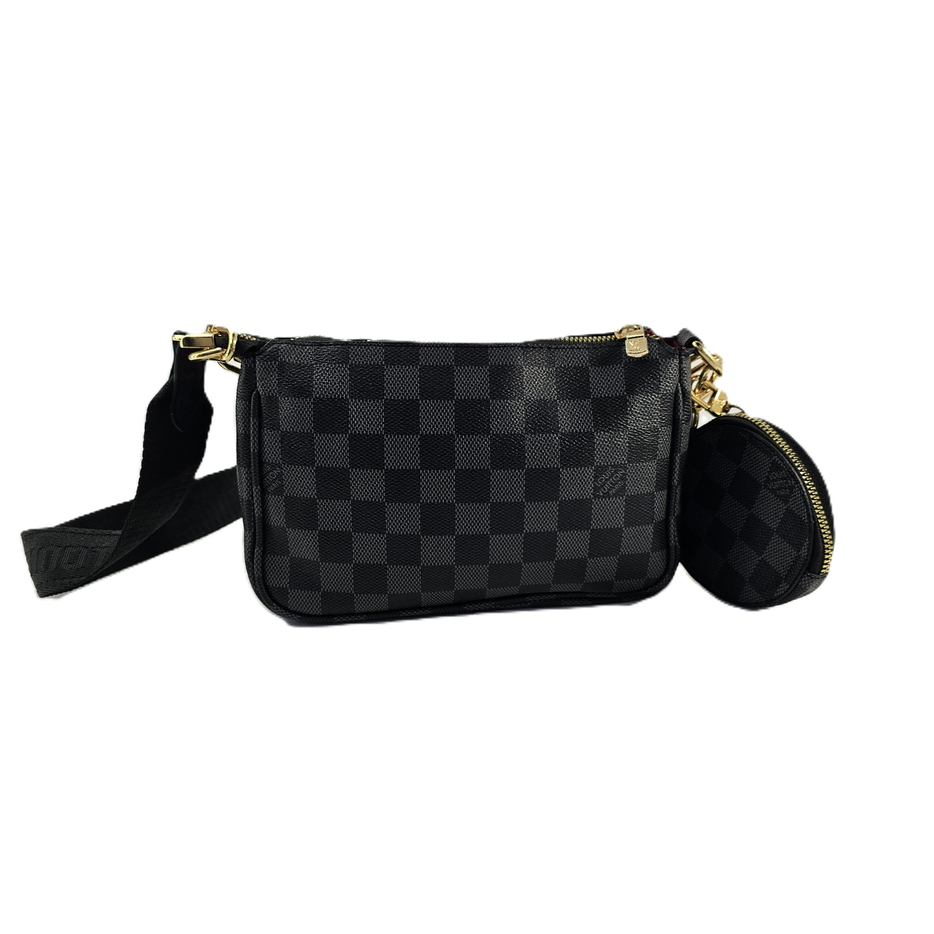Cante Louis Vuitton Paris Ngjyre Gri e Erret me Katrore te Zinj S.Hand