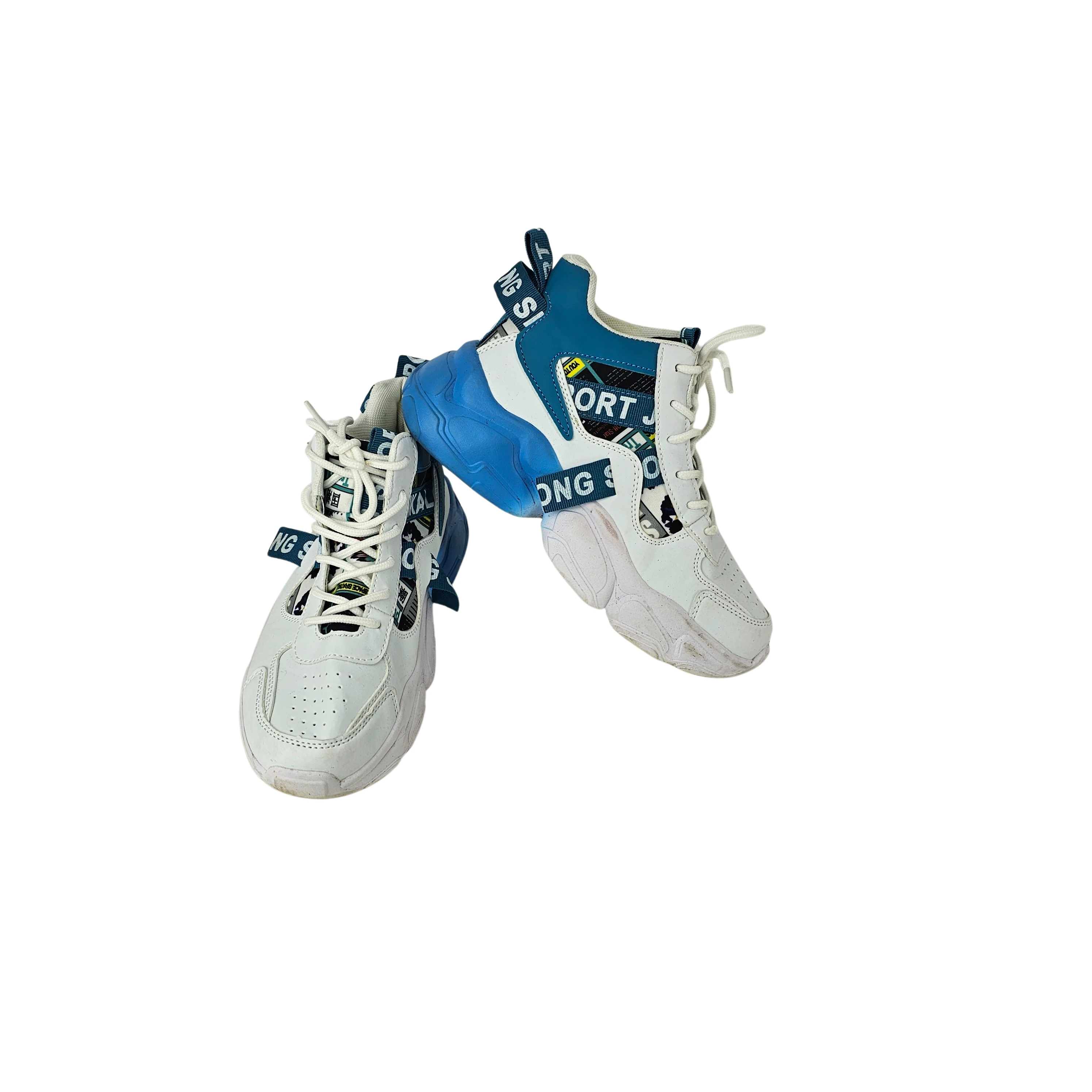 Atlete Femijesh Ngjyre te Bardha me Dizajn Blu S.Hand Children's Shoes