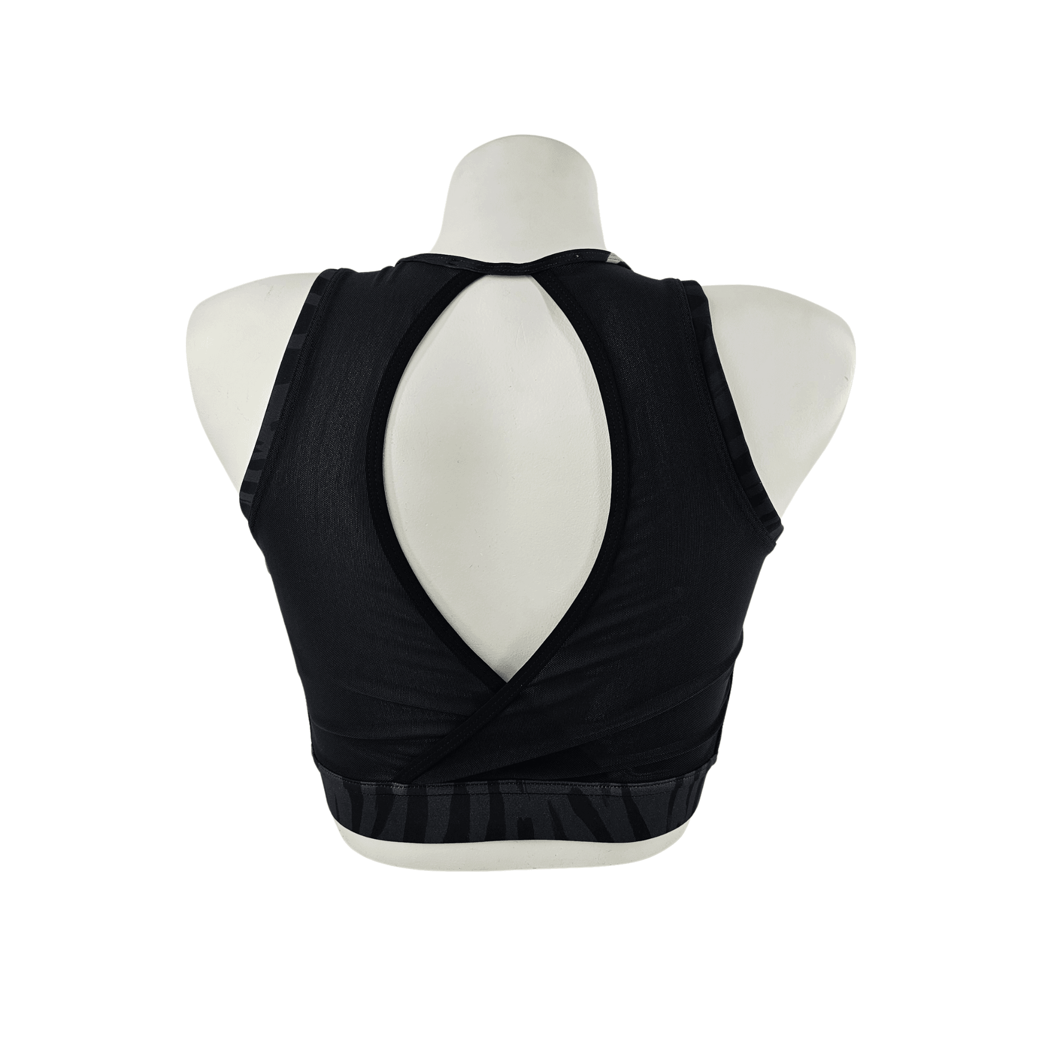 Fitness Crop Top Adidas Ngjyre i Zi me Tyl Outlet