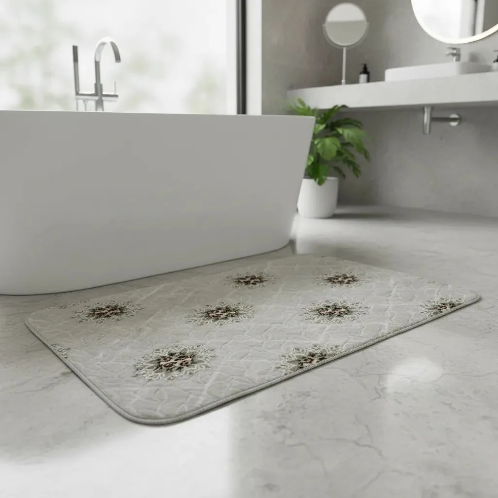 Rrugice Ngjyre Bezhe e Hapur me Lule Portokalli 60x100 Outlet/Runner