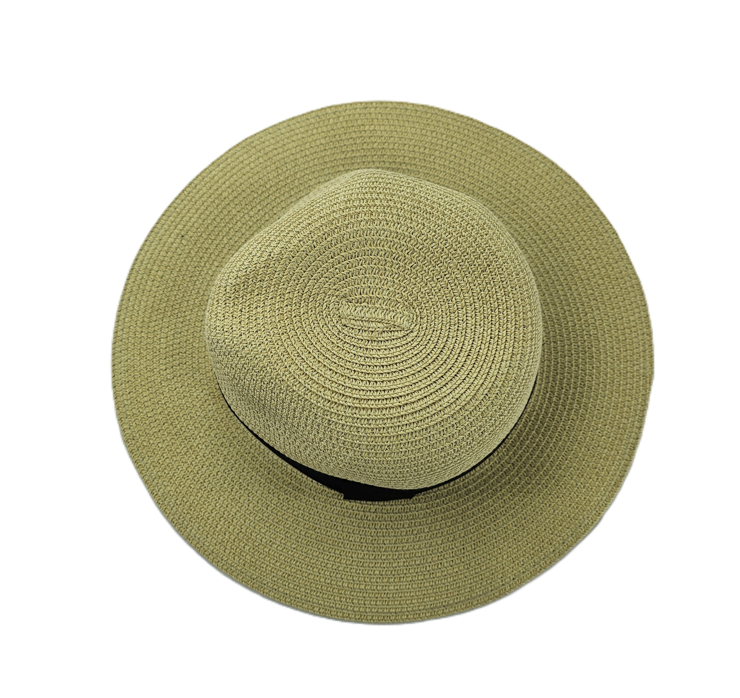 Kapele Plazhi Femrash Kashte me Dizajn te Zi S.Hand/Beach Hat