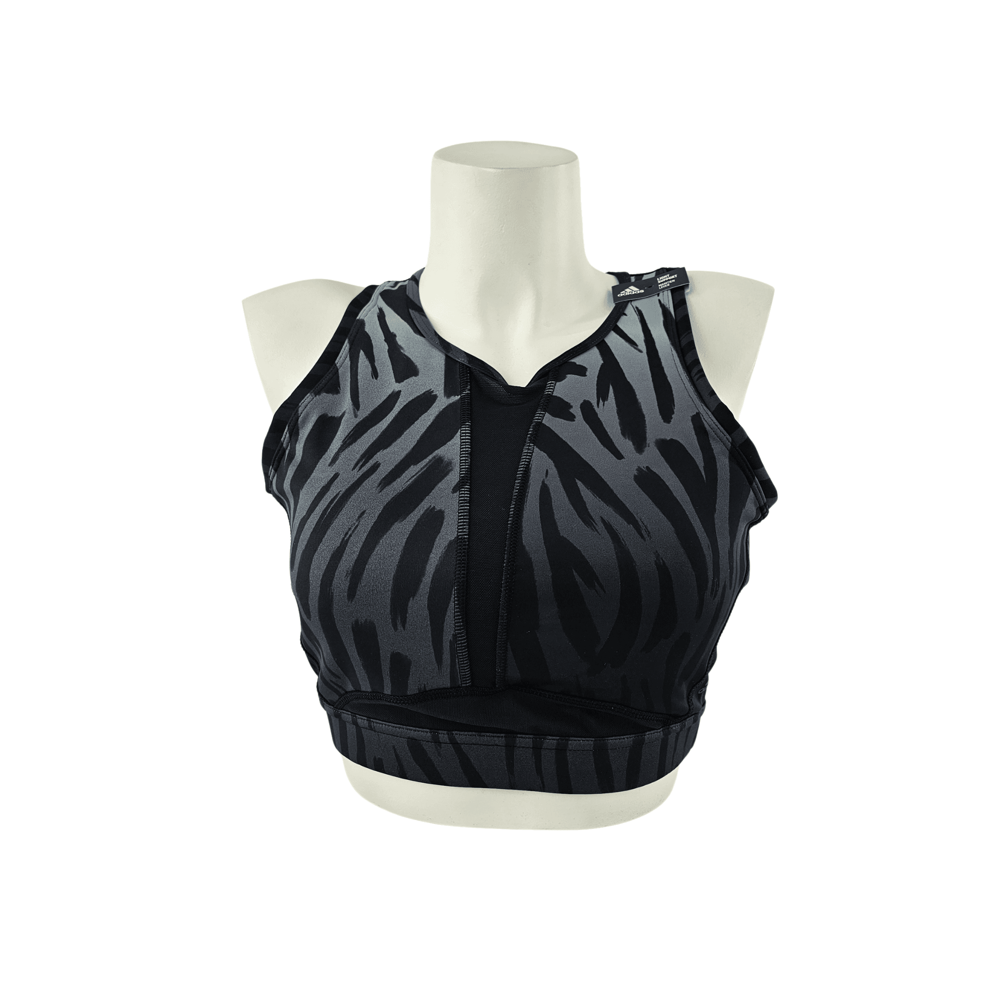 Fitness Crop Top Adidas Ngjyre i Zi me Tyl Outlet