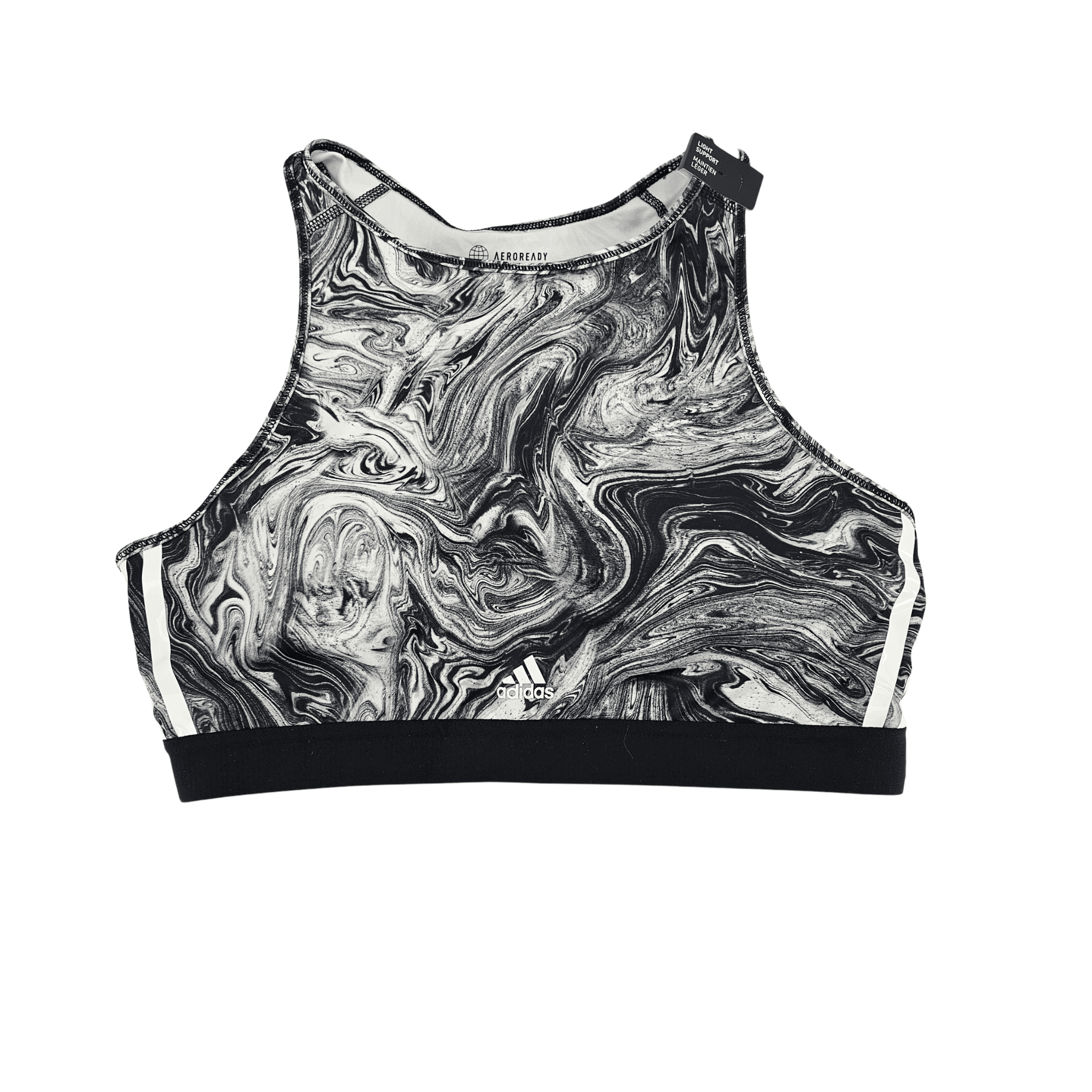 Fitness Crop Top Adidas Dizajn Bardhe e Zi Outlet