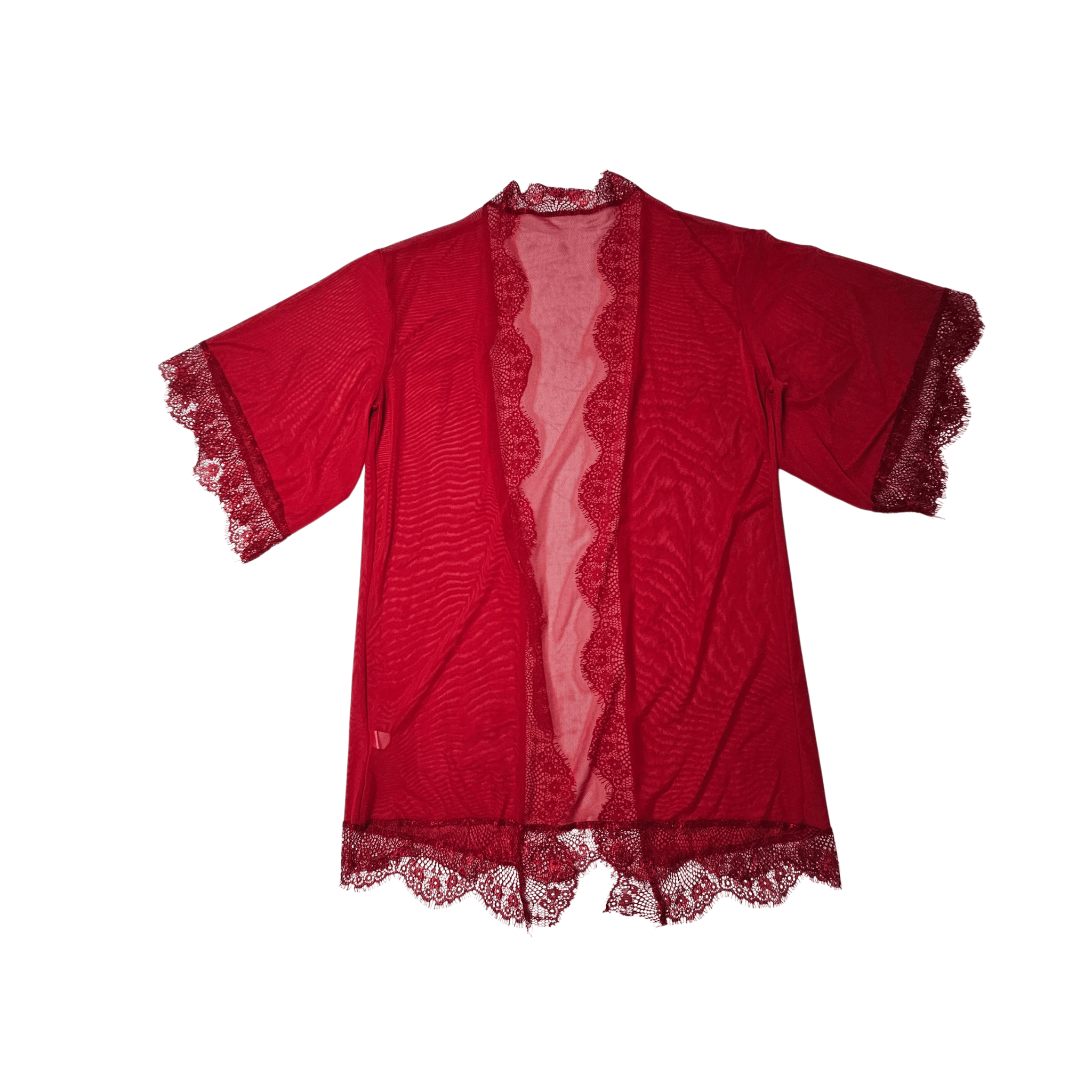 Veshje Gjumi Kemishe Tyli Ngjyre e Kuqe S.Hand Sleepwear