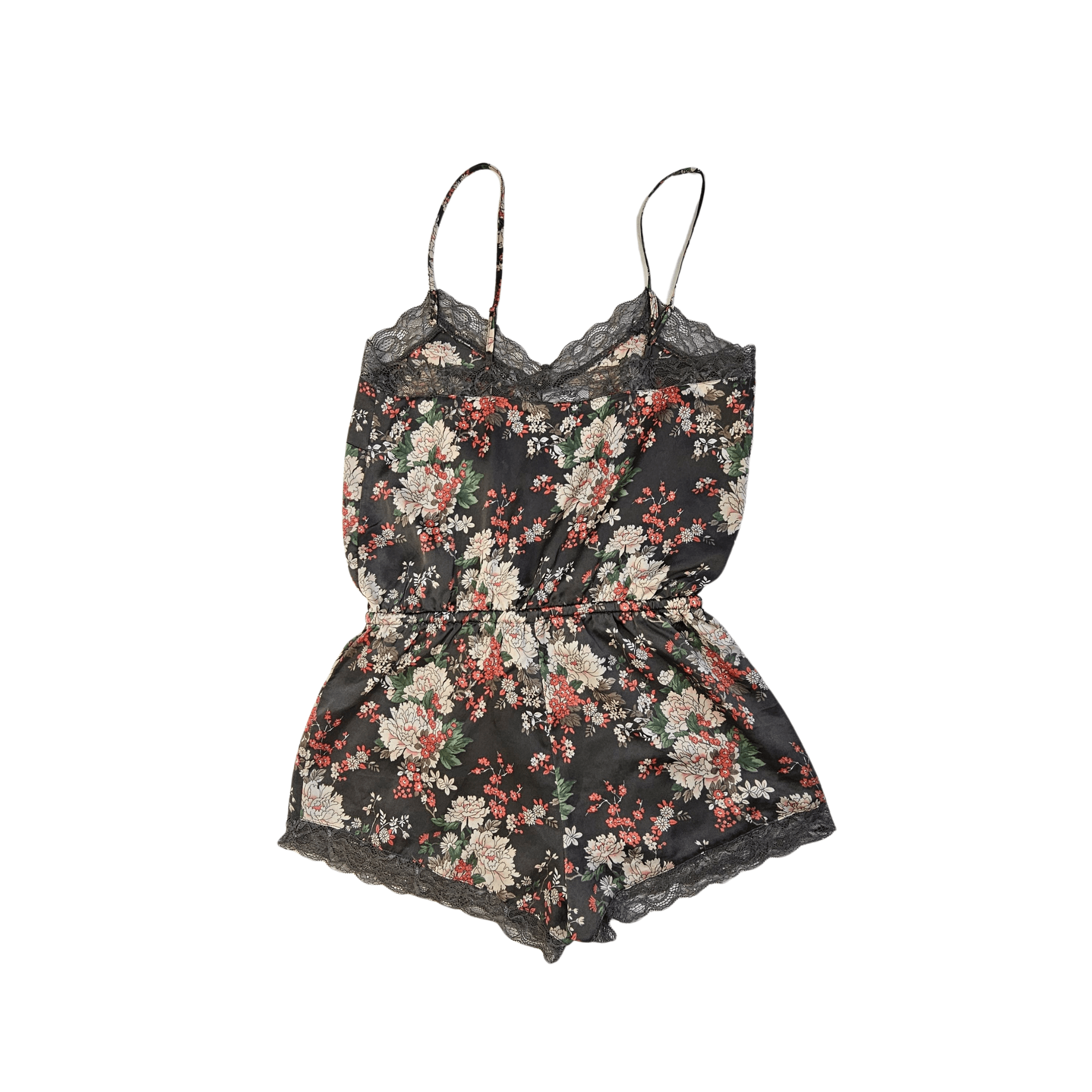 Veshje Gjumi Jumpsuit Ngjyre Gri me Dizajn Lule S.Hand/Sleeping Clothes 