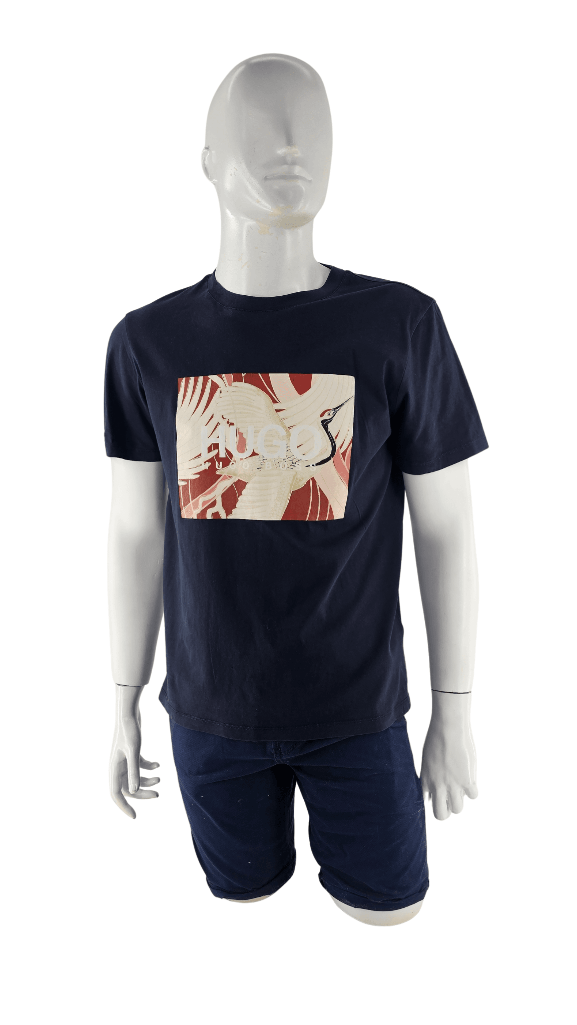 T-Shirt Meshkujsh Hugo Boss Ngjyre Blu e Erret S.Hand