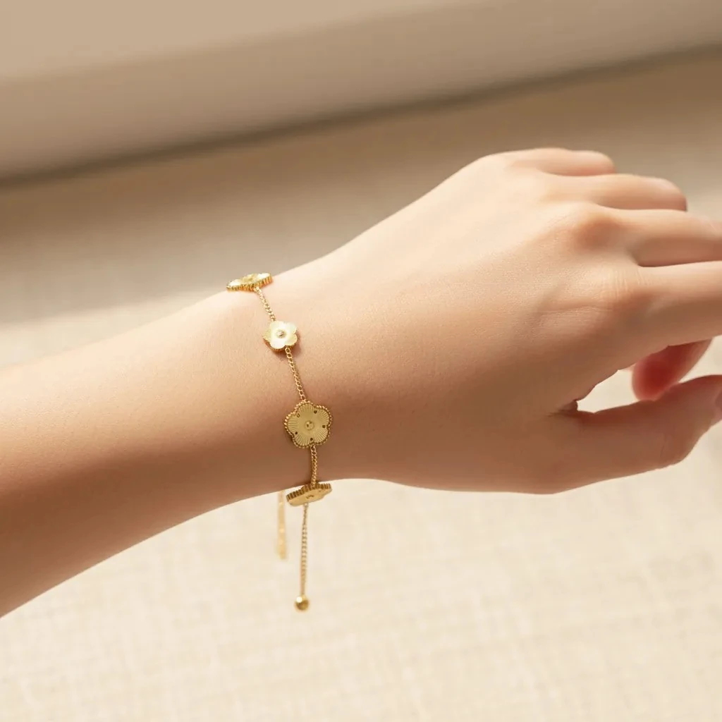 Byzylyk Femrash Çeliku Stainless Steel Ngjyre Gold Women Bracelet