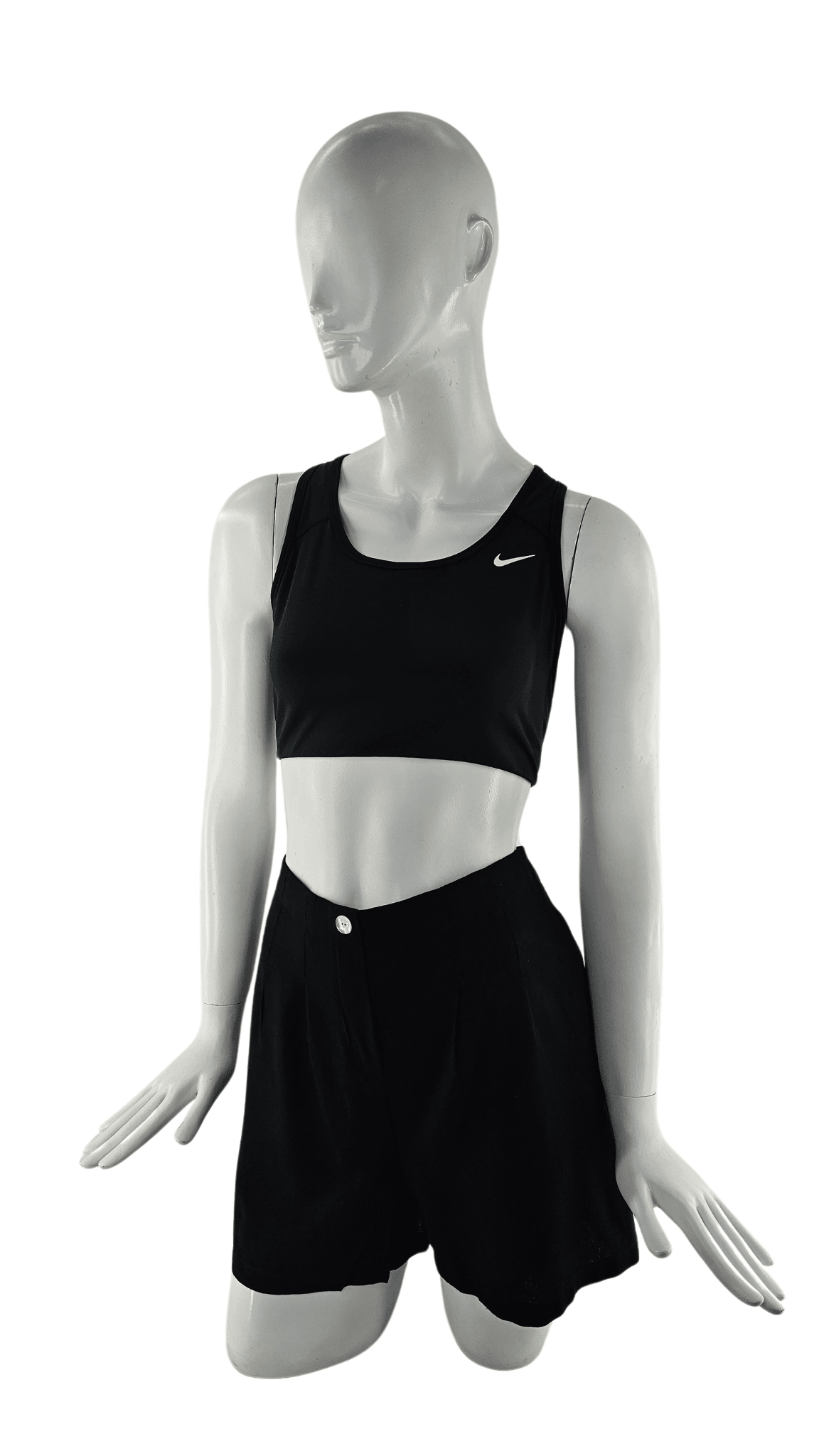 Fitnes Sportiv Crop Top Nike Ngjyre i Zi S.Hand/Fitness