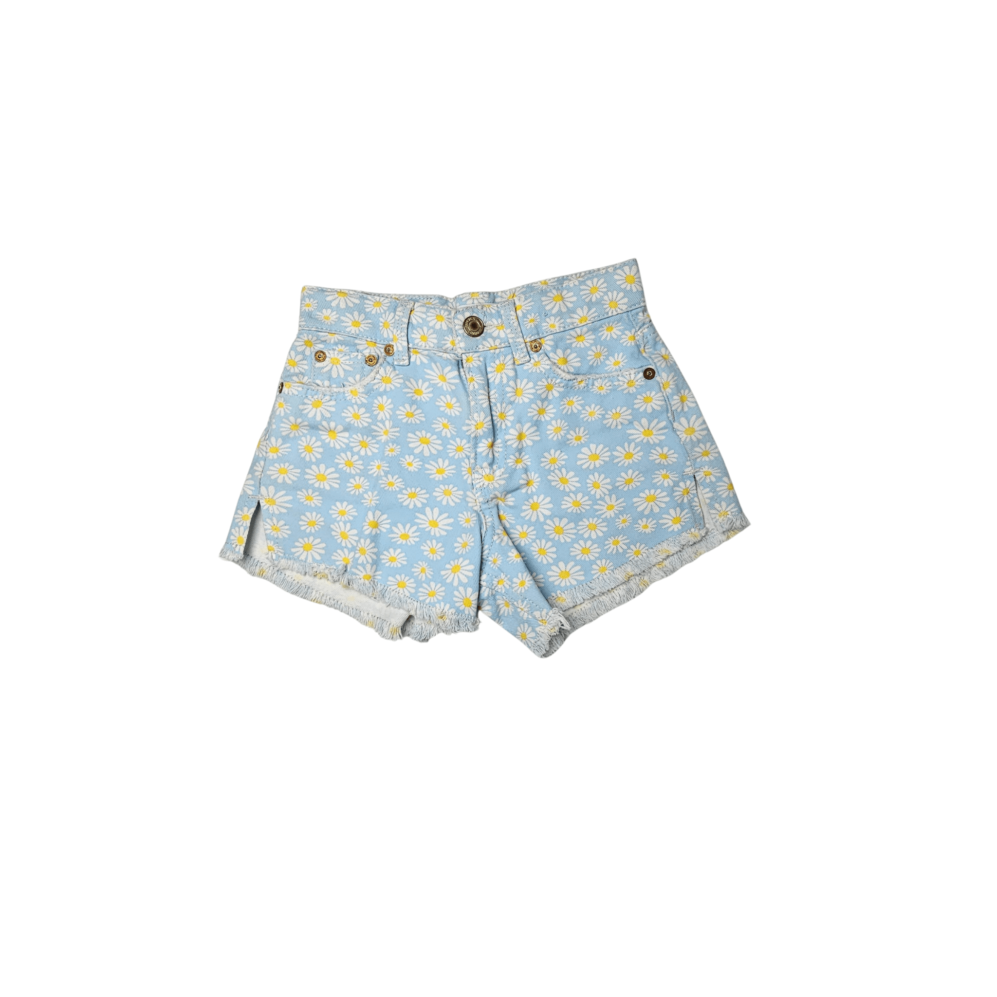 Pantallona te Shkurtra Femijesh Zara Ngjyre Mente me Lule te Bardha S.Hand