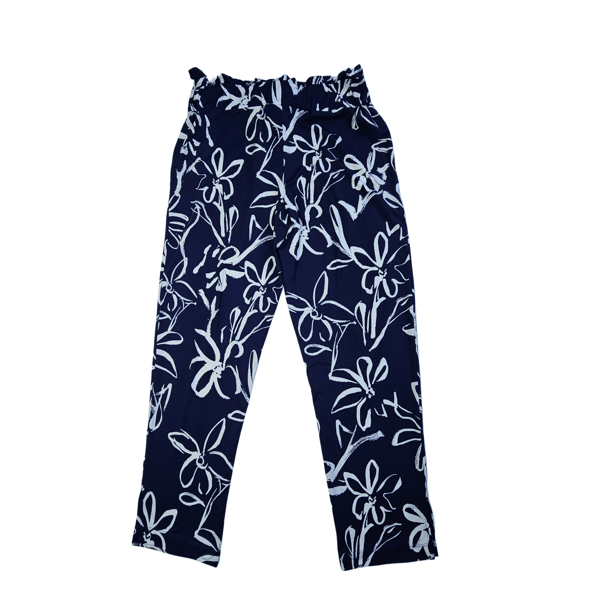 Pantallona Klaasike Femrash Ngjyre Blu te Erreta me Dizajn te Bardhe Outlet/Classic Pants