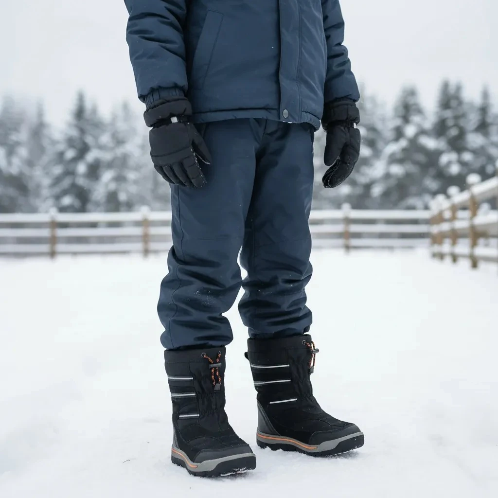 Cizme Femijesh me Push Brenda Ngjyre te Zeza me Vija Gri dhe Portokalli S.Hand Children's Boots