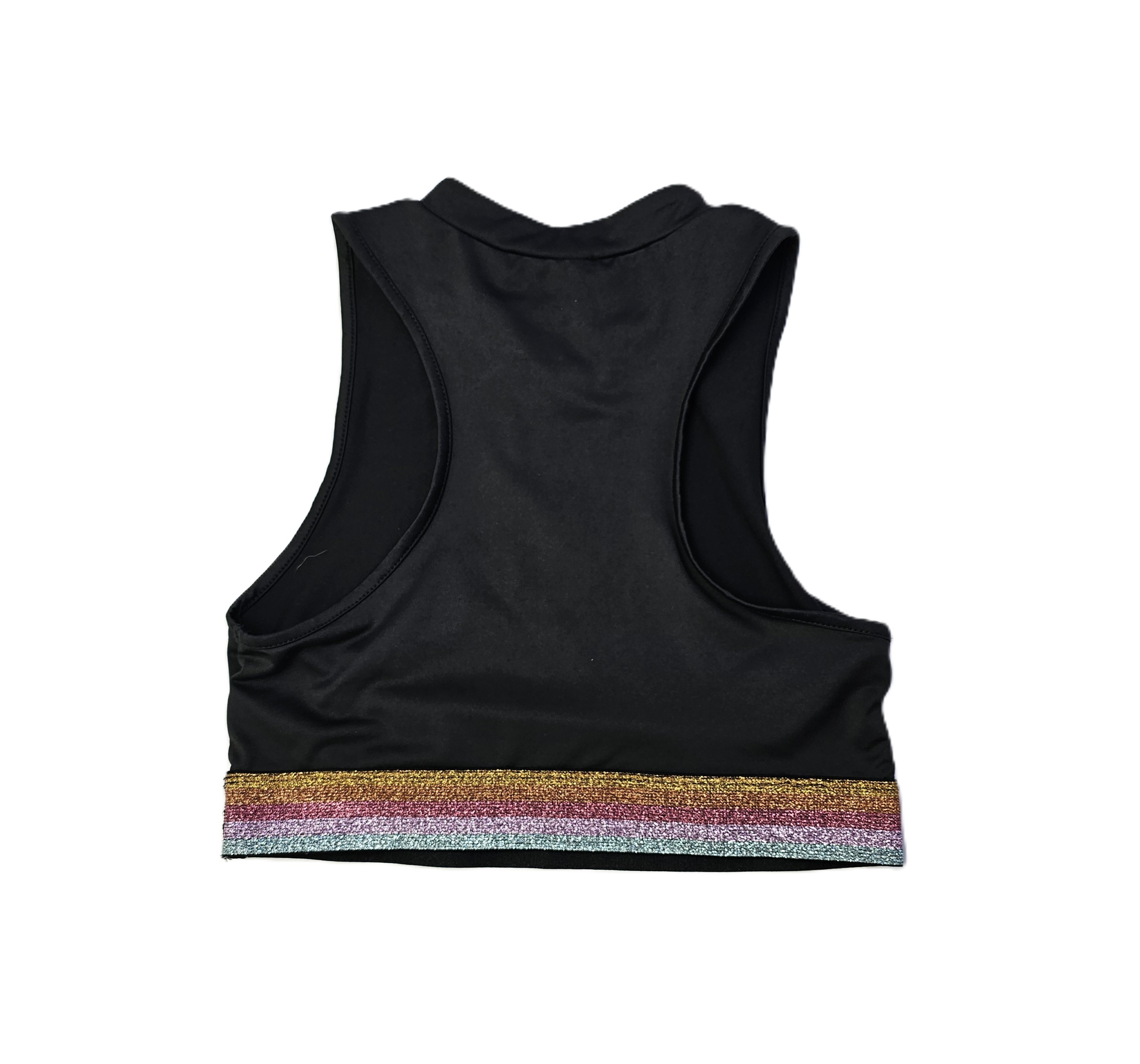 Fitnes Sportiv Crop Top ngjyre i Zi me Xixa S.Hand/Fitness
