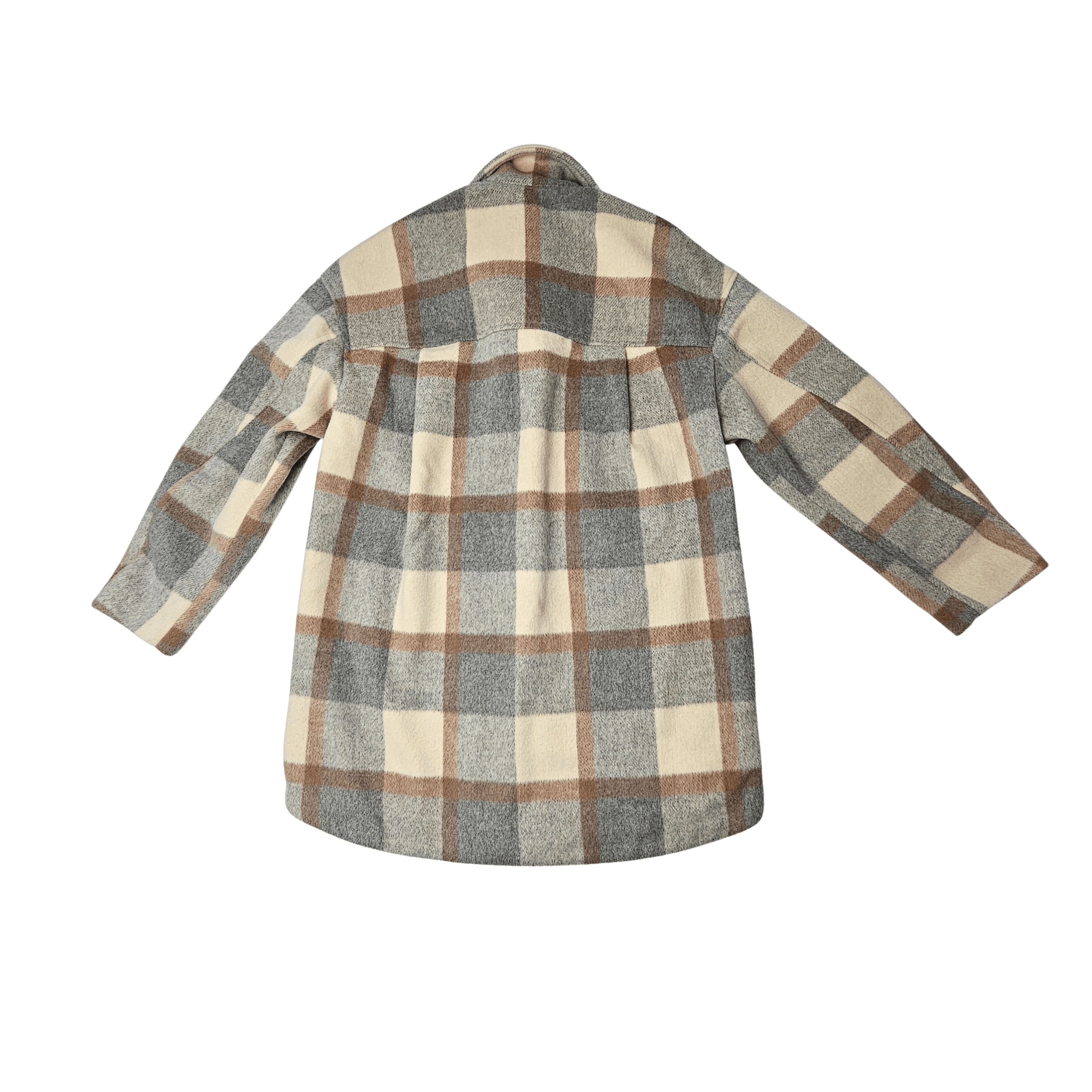 Xhakete Femrash H&M Ngjyre Bezhe e Hapur me Kuadrate Outlet Womens Jacket