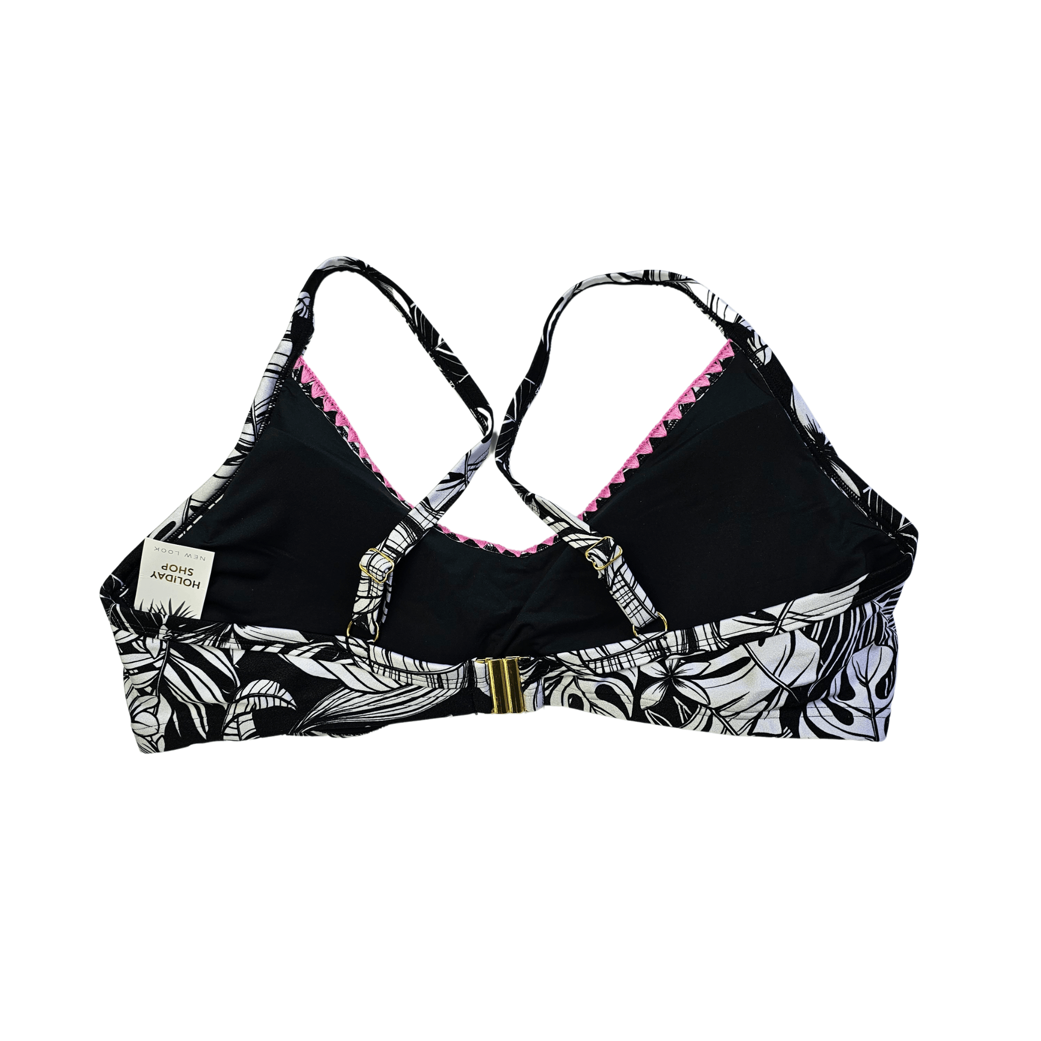 Rroba Banjo Recipeta New Look Ngjyre te Zeza me Dizajn te Bardhe Outlet/Beach Swimwear