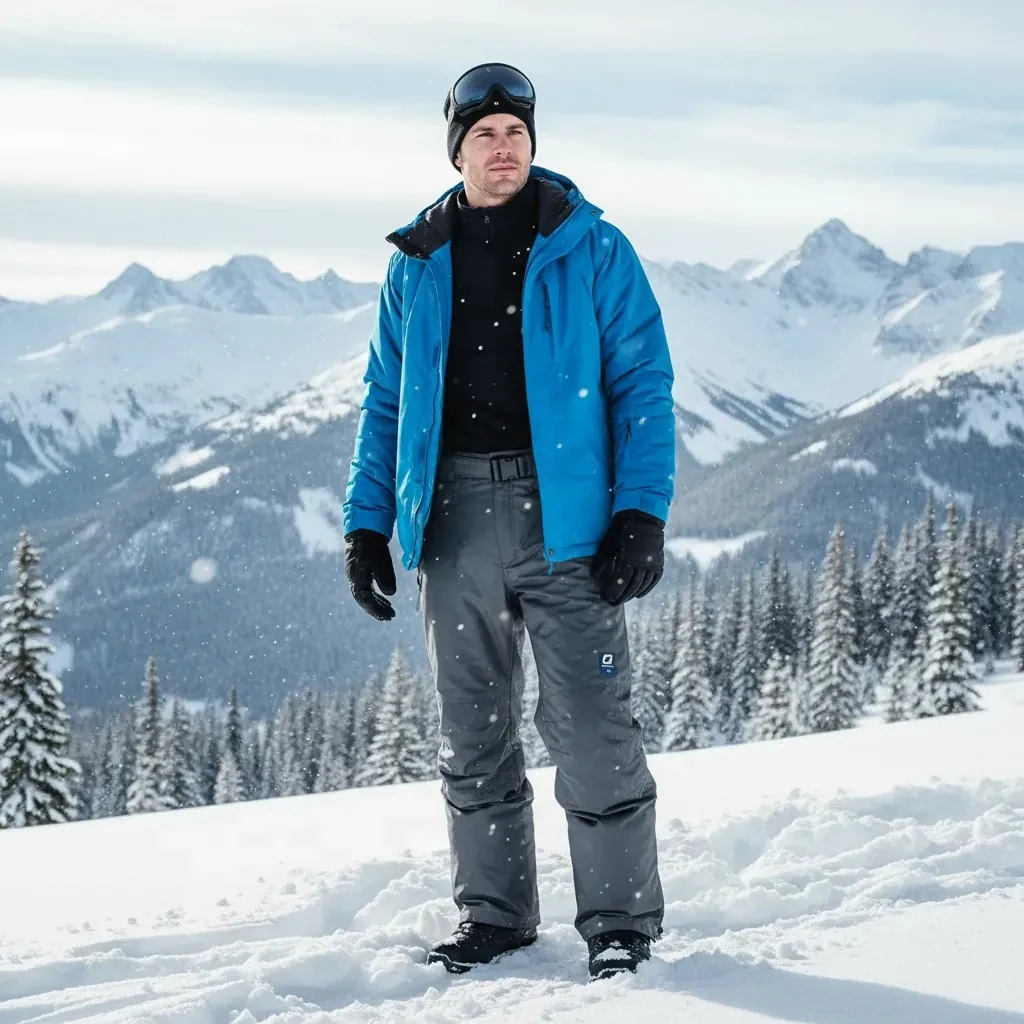 Pantallona Bore Ngjyre Gri te Erreta S.Hand Snow Pants