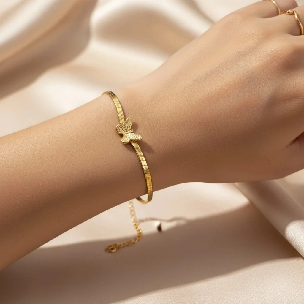 Byzylyk Femrash Celiku Stainless Steel Ngjyre Gold Women Bracelet