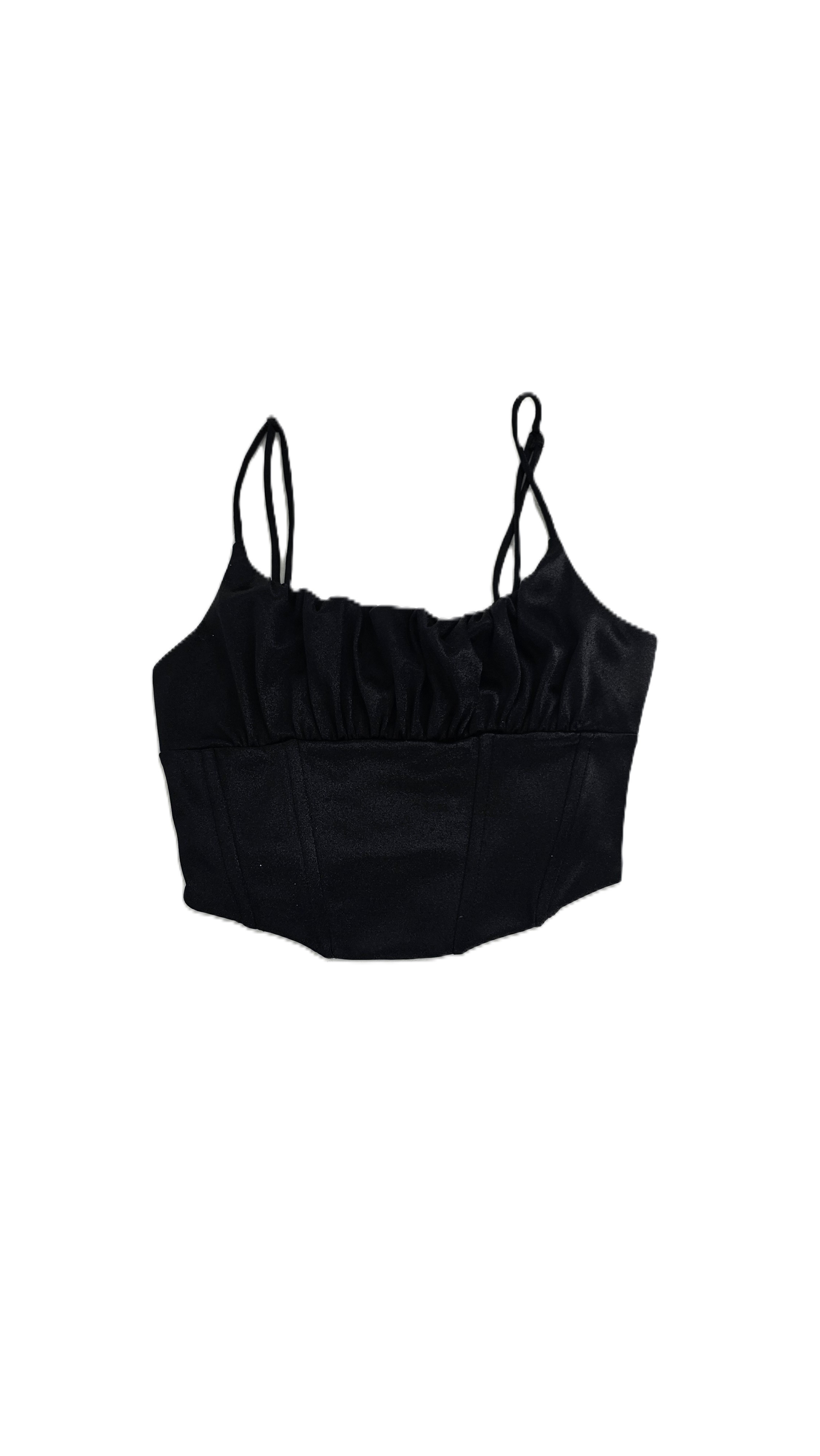 Crop Top Kanatjere  e zeze Bershka S.Hand